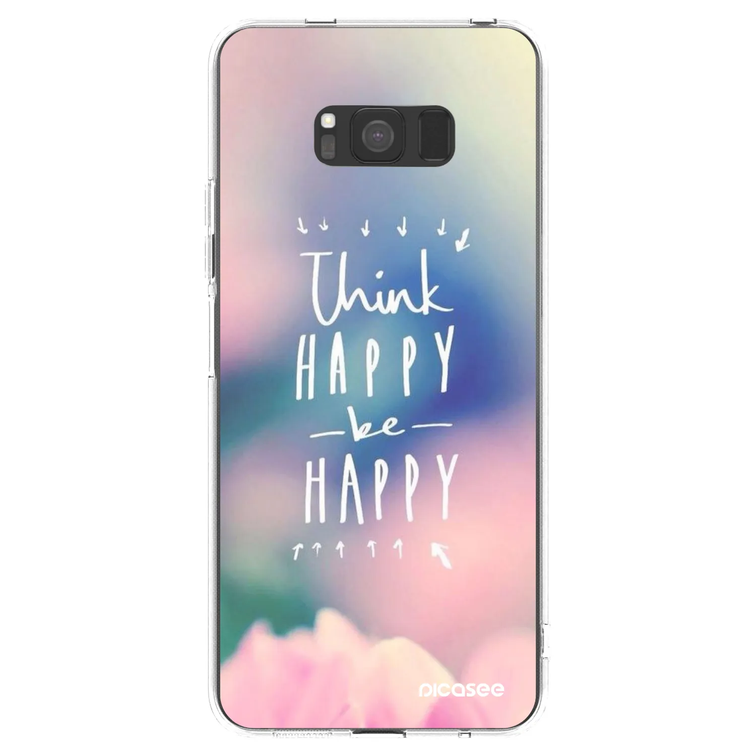 Picasee silikonski prozorni ovitek za Samsung Galaxy S8 G950F - Think happy be happy