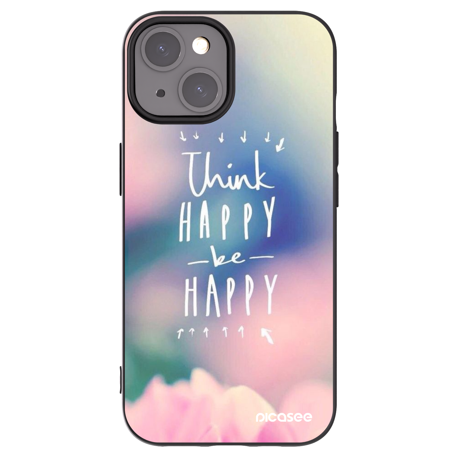 Picasee silikonski črni ovitek za Apple iPhone 15 - Think happy be happy