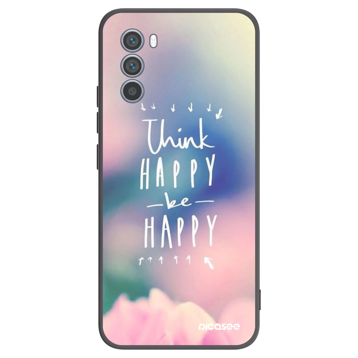Picasee silikonski črni ovitek za Motorola Moto G62 - Think happy be happy