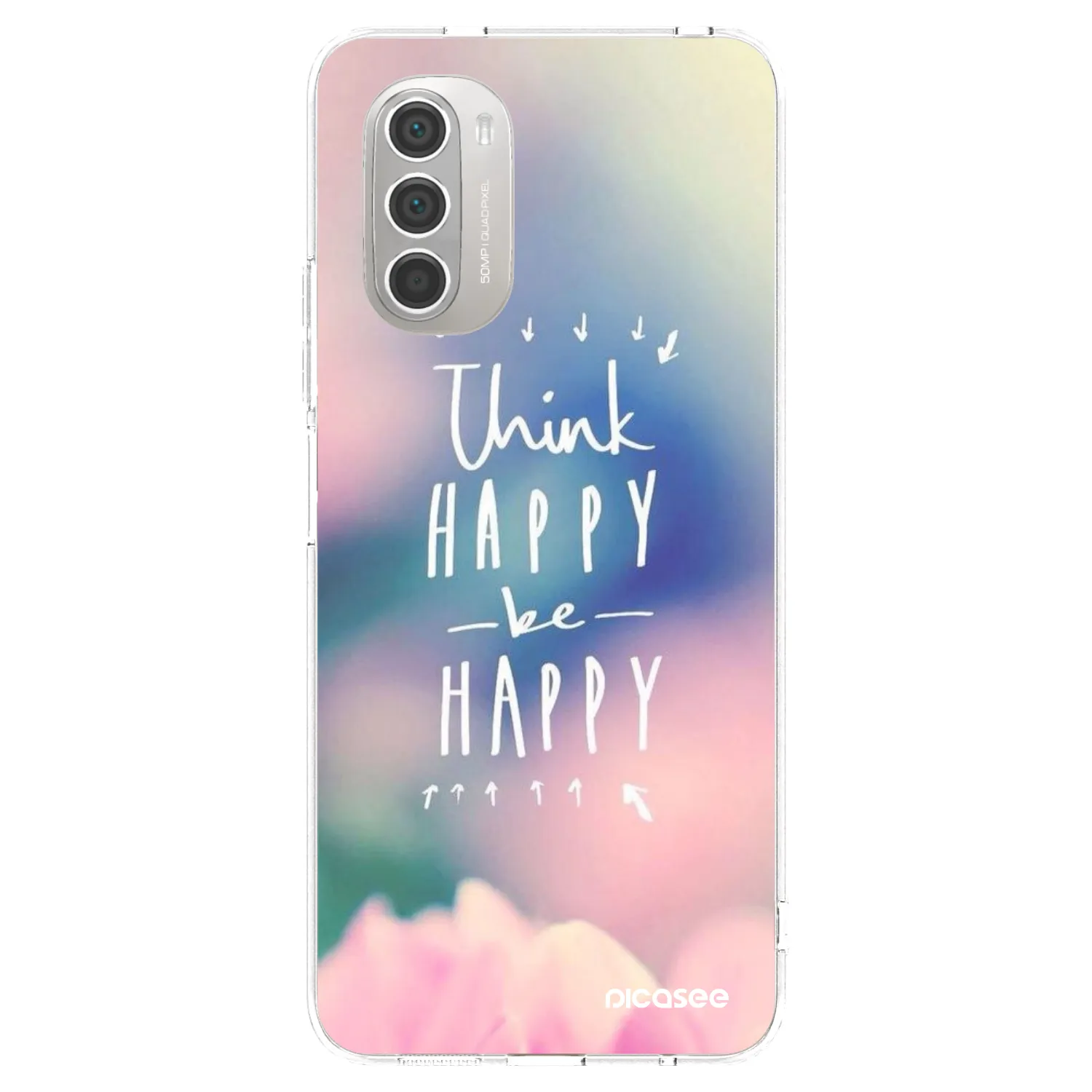 Picasee silikonski prozorni ovitek za Motorola Moto G51 - Think happy be happy