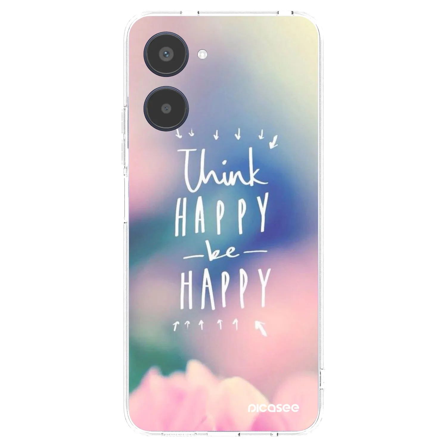 Picasee silikonski prozorni ovitek za Realme 10 4G - Think happy be happy
