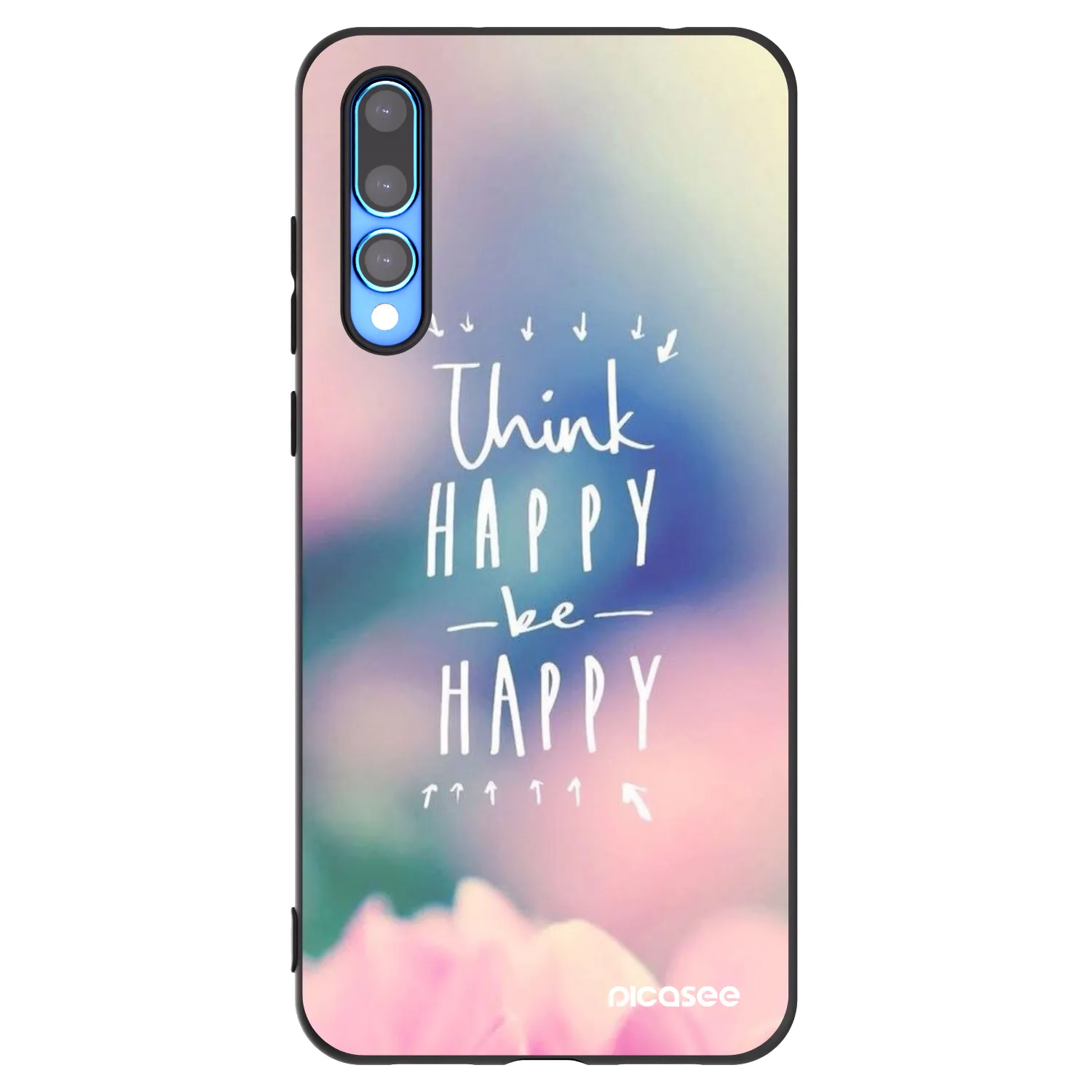 Picasee silikonski črni ovitek za Huawei P20 Pro - Think happy be happy