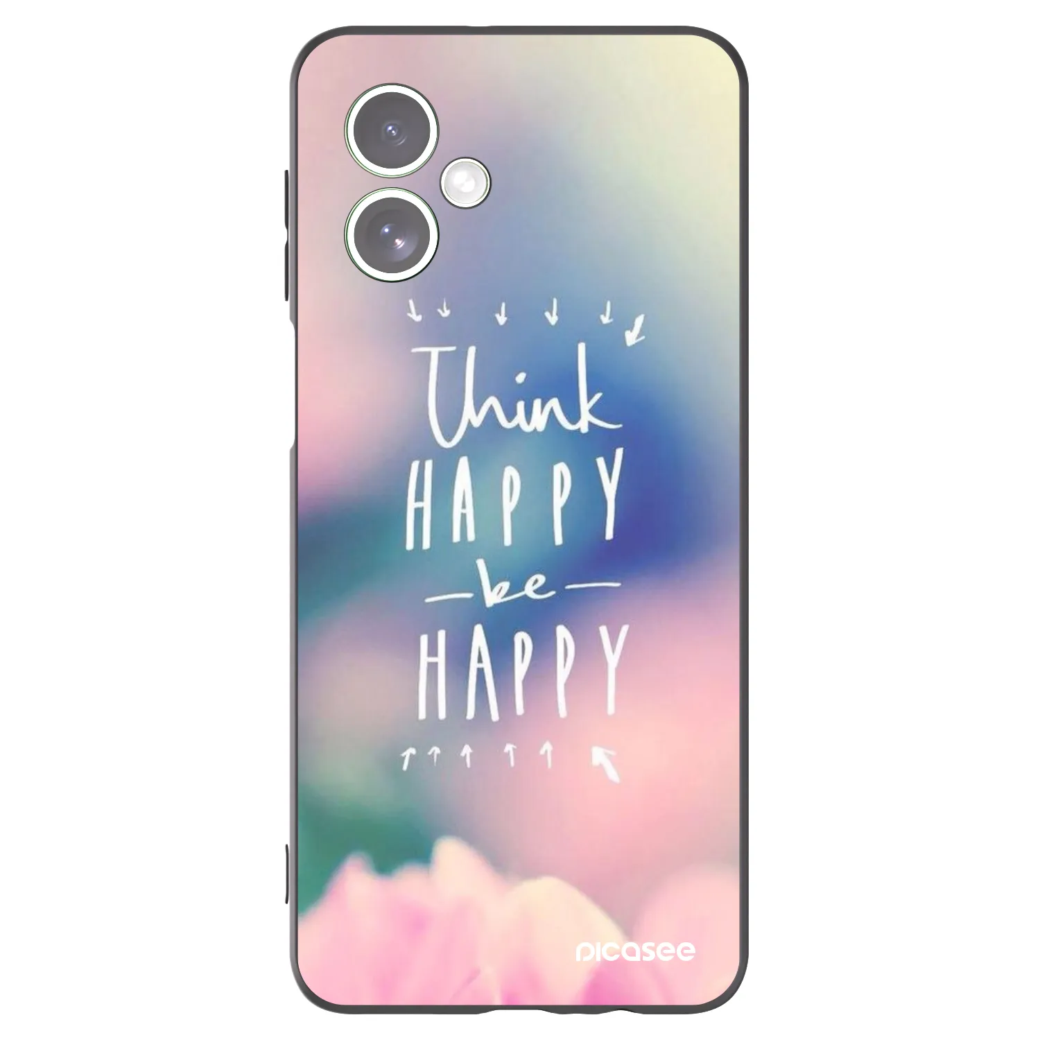 Picasee silikonski črni ovitek za Motorola Moto G54 5G - Think happy be happy