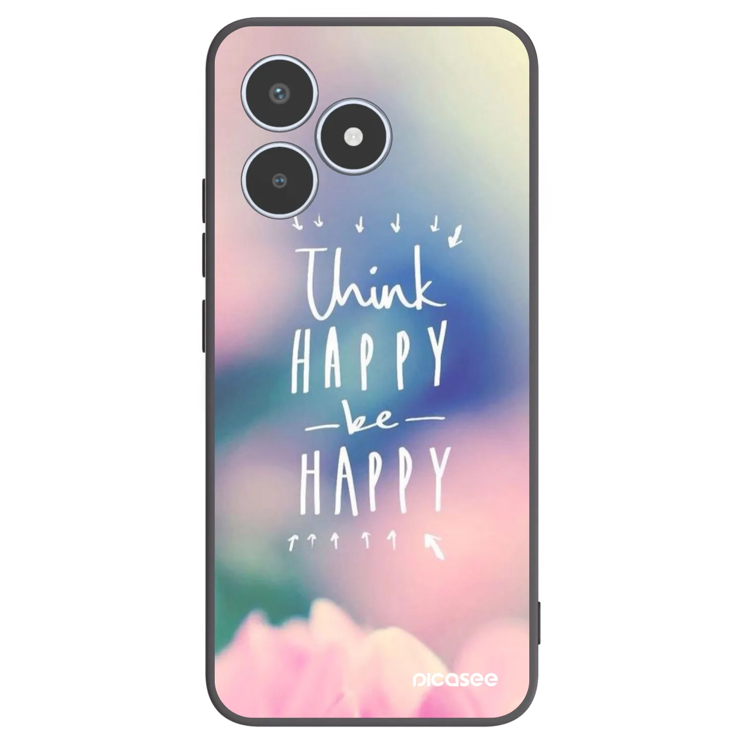 Picasee silikonski črni ovitek za Realme C53 - Think happy be happy