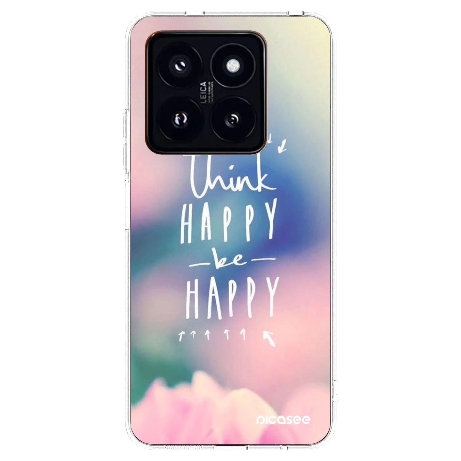 Picasee silikonski prozorni ovitek za Xiaomi 14 Pro - Think happy be happy