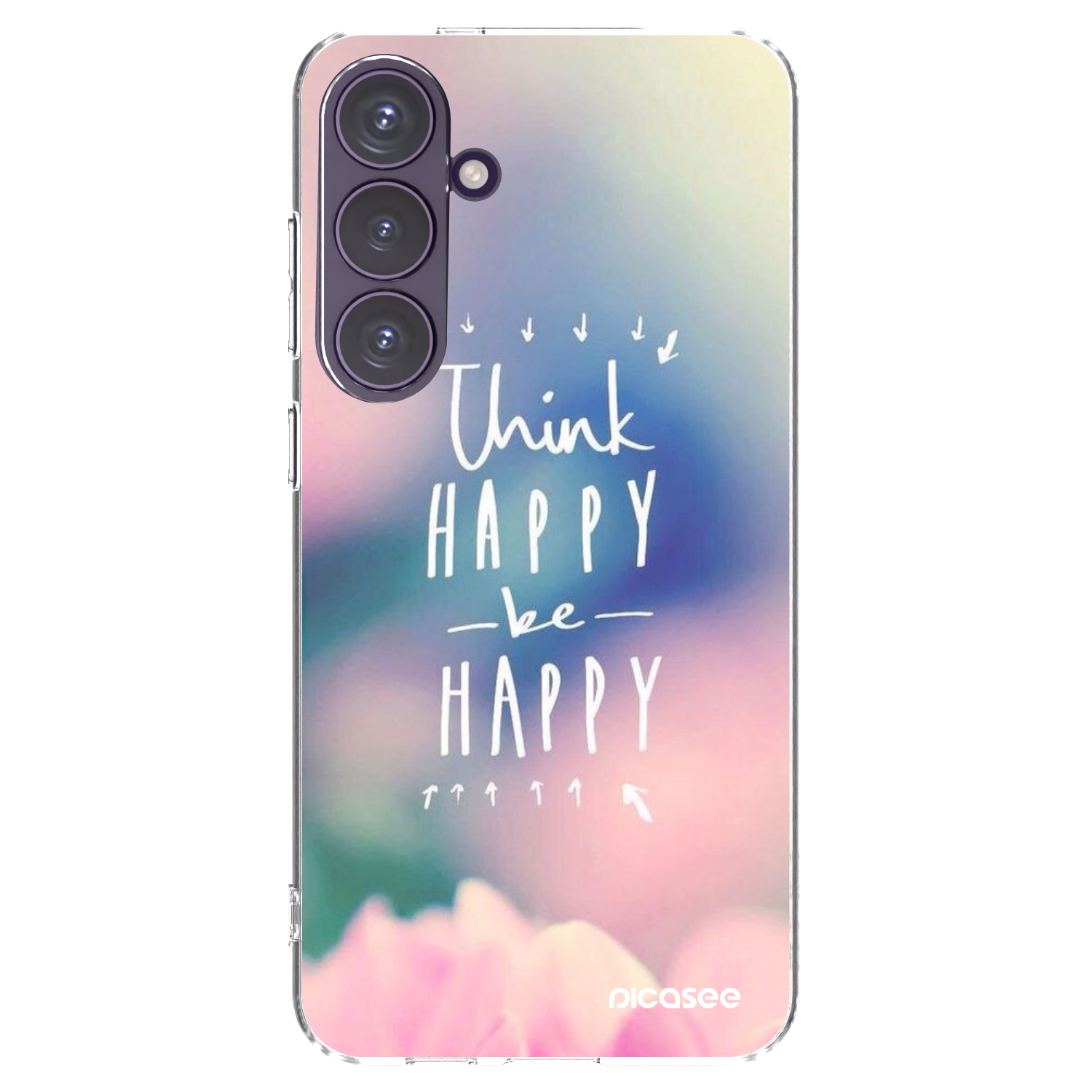 Picasee silikonski prozorni ovitek za Samsung Galaxy S24+ S926B 5G - Think happy be happy