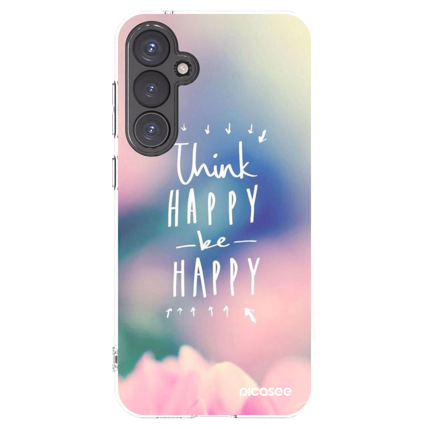 Picasee silikonski prozorni ovitek za Samsung Galaxy S23 FE S711B - Think happy be happy