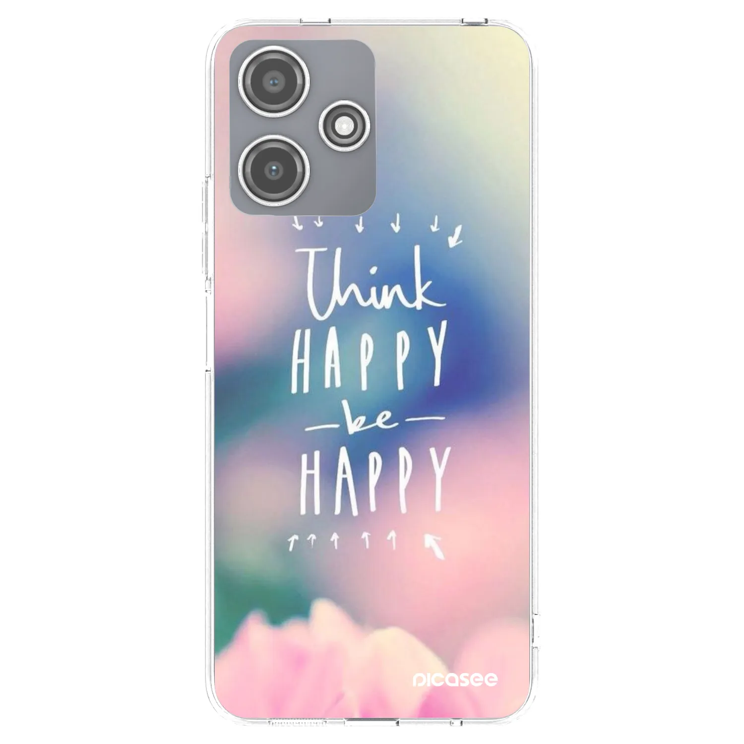 Picasee silikonski prozorni ovitek za Xiaomi Redmi 12 5G - Think happy be happy
