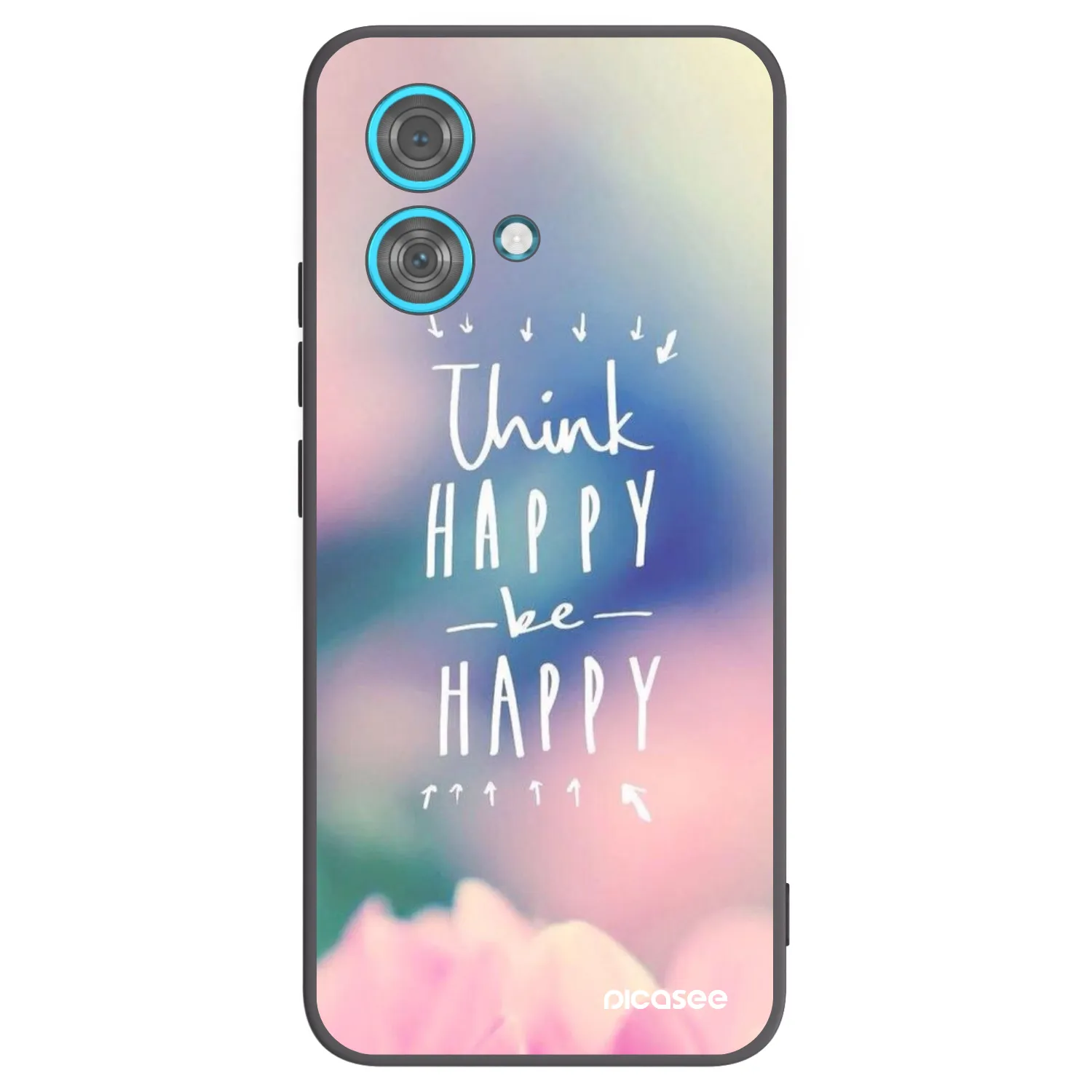 Picasee silikonski črni ovitek za Motorola Edge 40 Neo - Think happy be happy