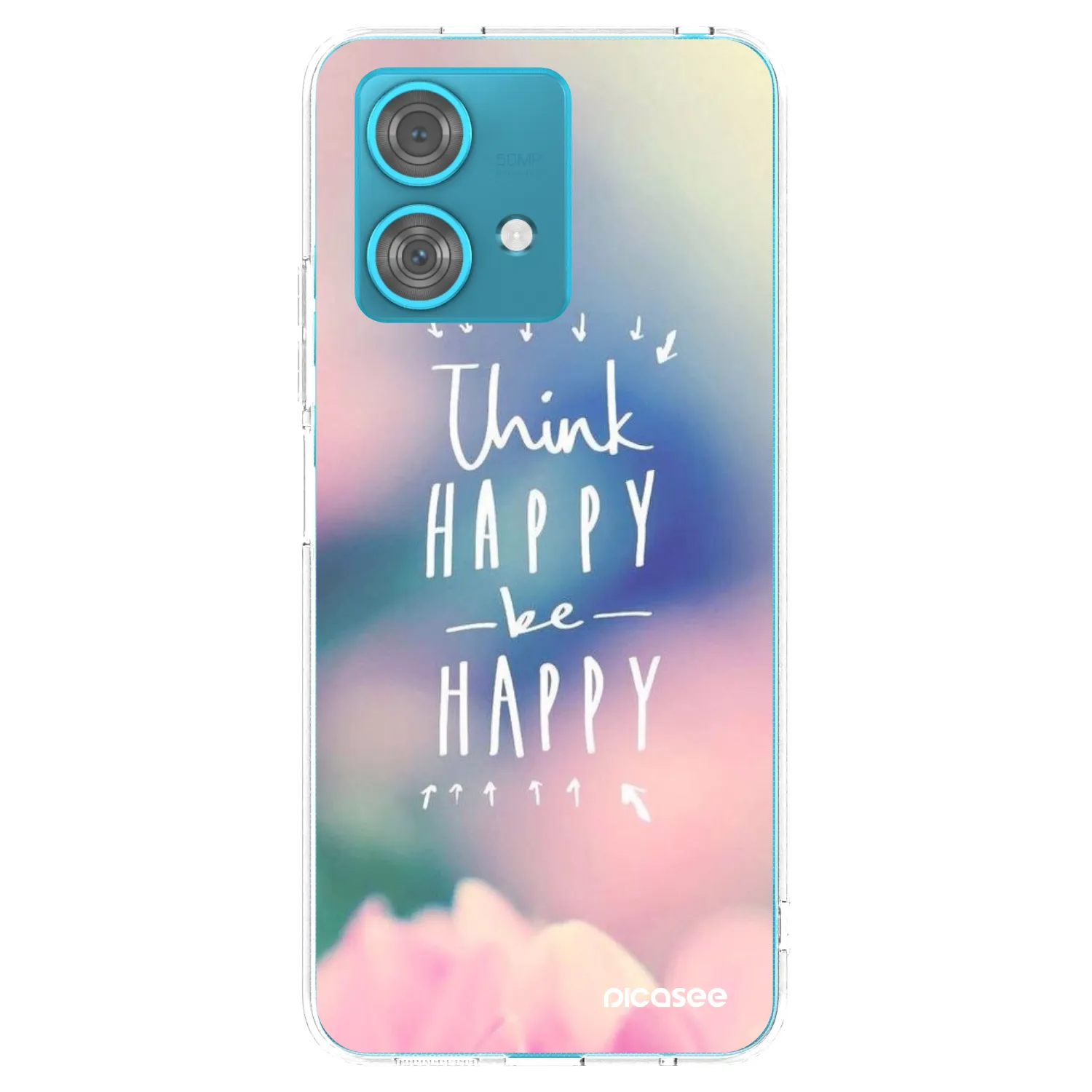 Picasee silikonski prozorni ovitek za Motorola Edge 40 Neo - Think happy be happy