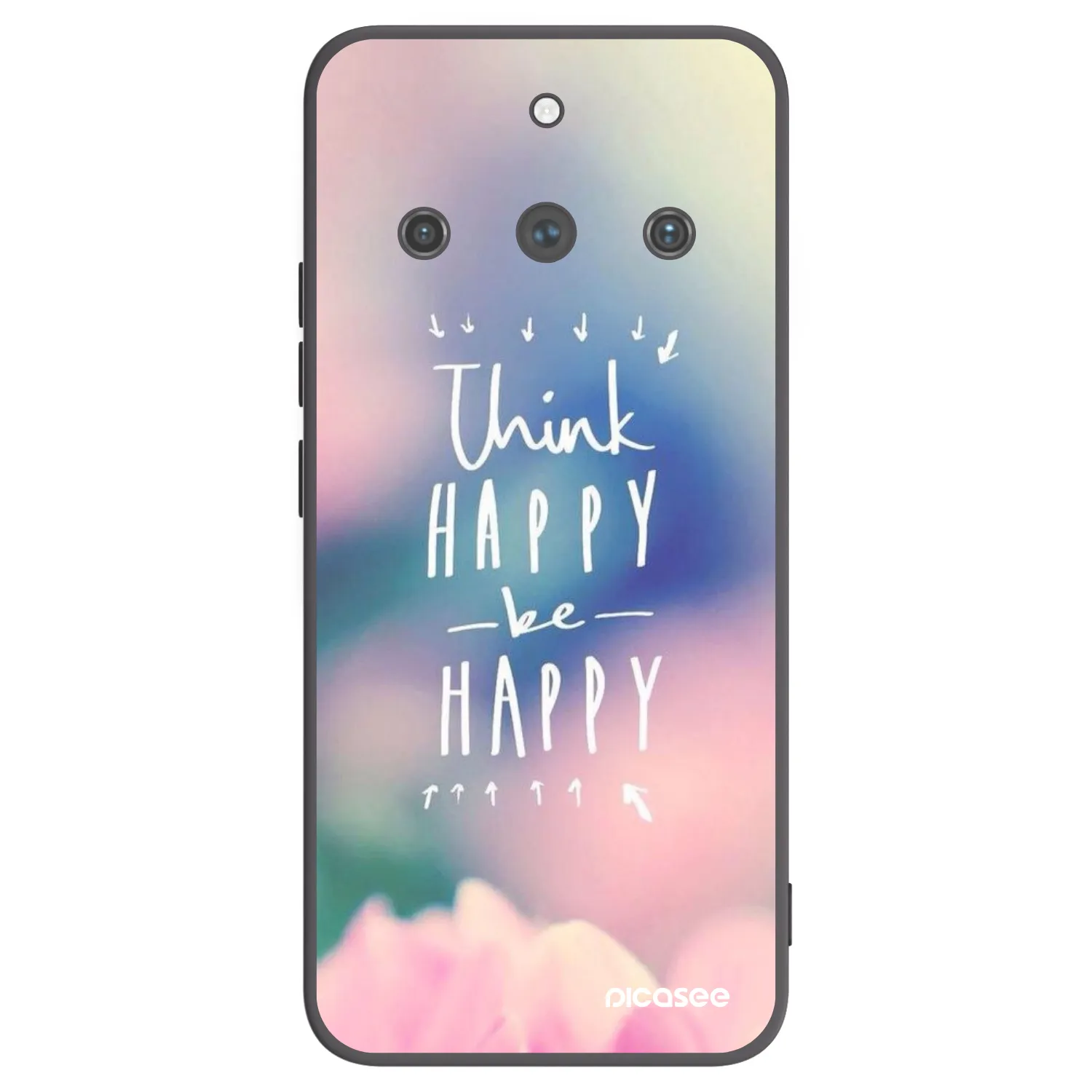Picasee silikonski črni ovitek za Realme 11 Pro+ - Think happy be happy