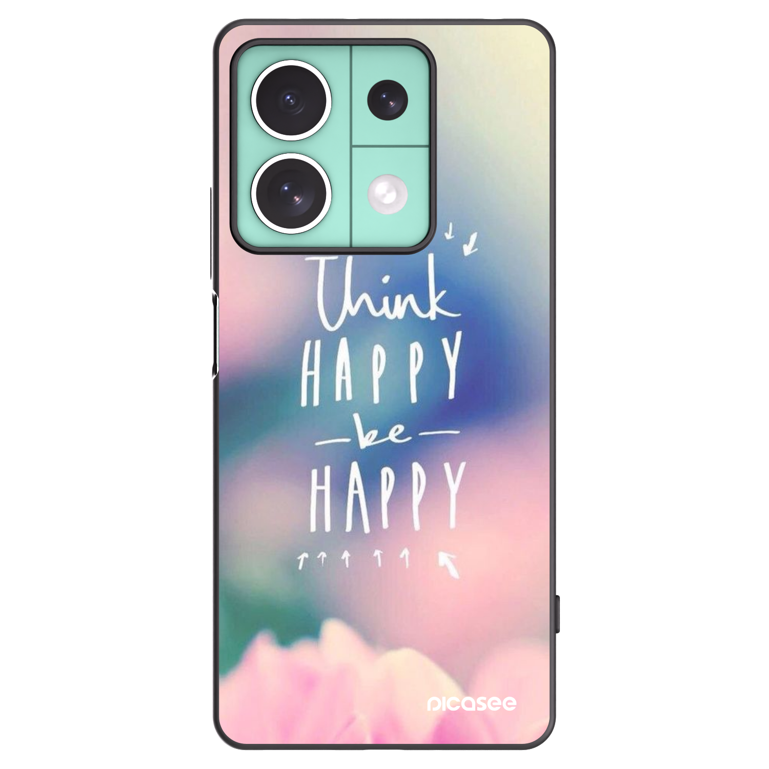 Picasee silikonski črni ovitek za Xiaomi Redmi Note 13 5G - Think happy be happy