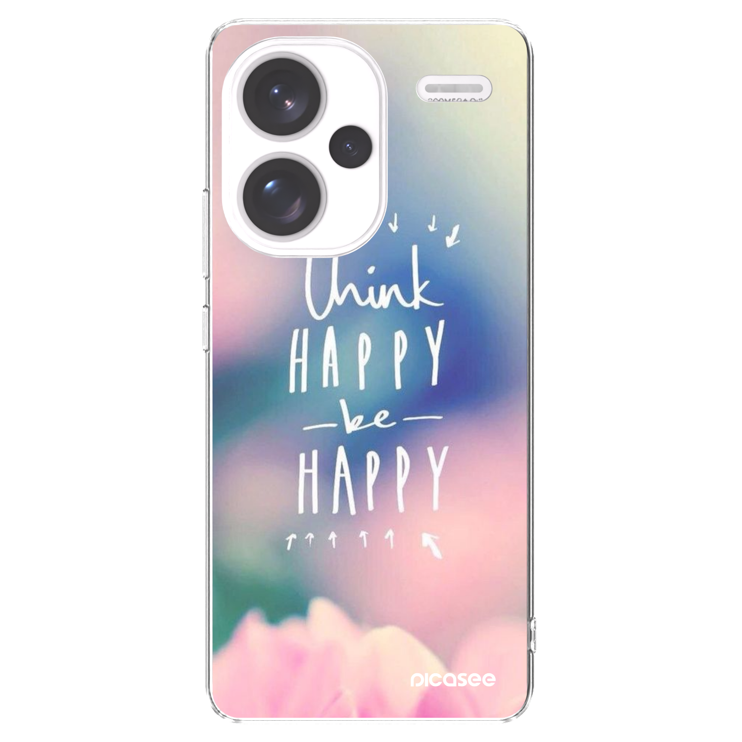 Picasee silikonski prozorni ovitek za Xiaomi Redmi Note 13 Pro+ 5G - Think happy be happy