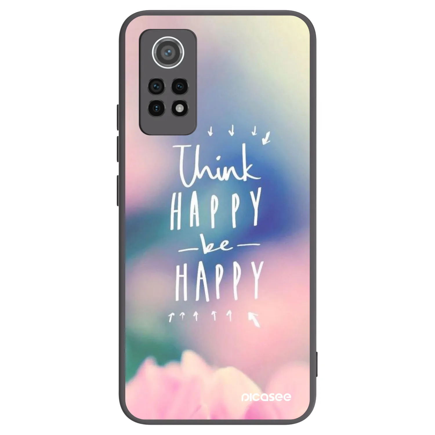 Picasee silikonski črni ovitek za Xiaomi Redmi Note 12 Pro 4G - Think happy be happy