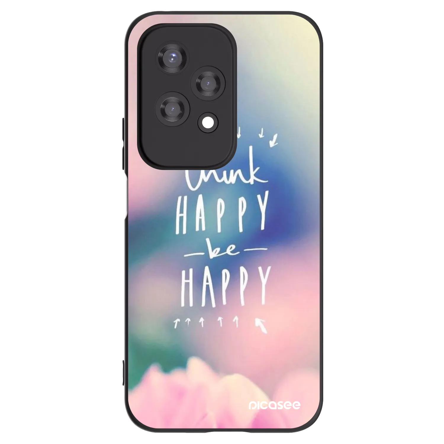 Picasee silikonski črni ovitek za Honor 200 Lite - Think happy be happy
