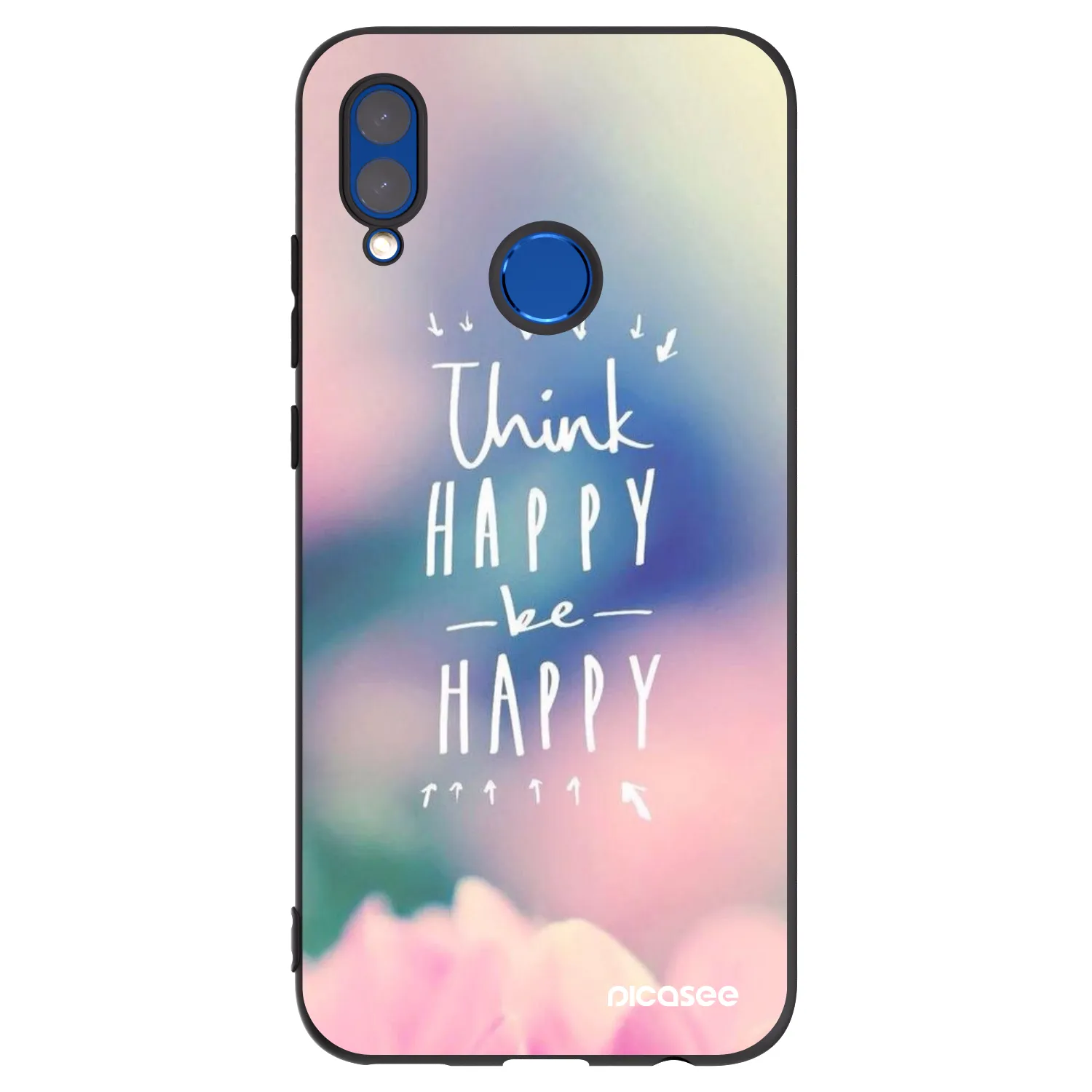 Picasee silikonski črni ovitek za Huawei P Smart 2019 - Think happy be happy