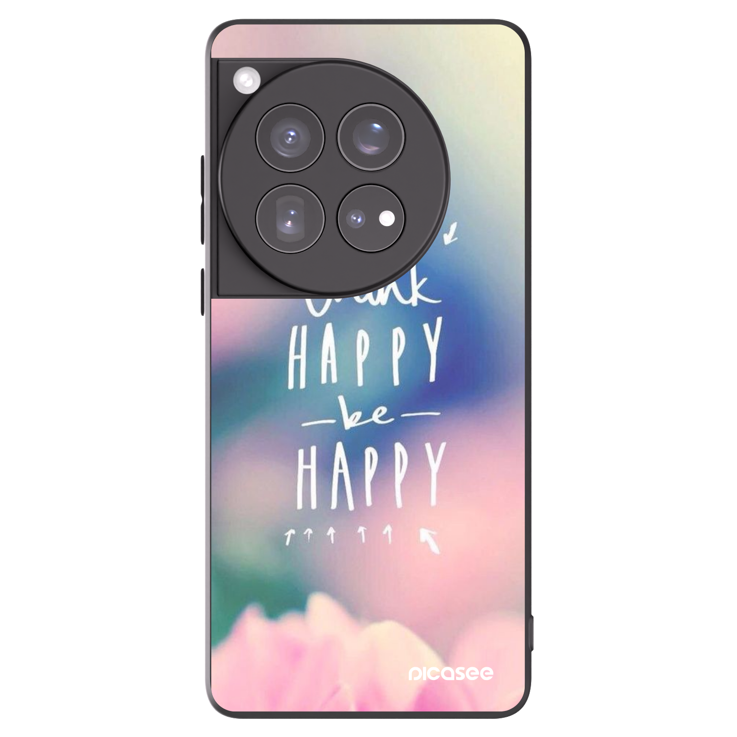 Picasee silikonski črni ovitek za OnePlus 12 5G - Think happy be happy