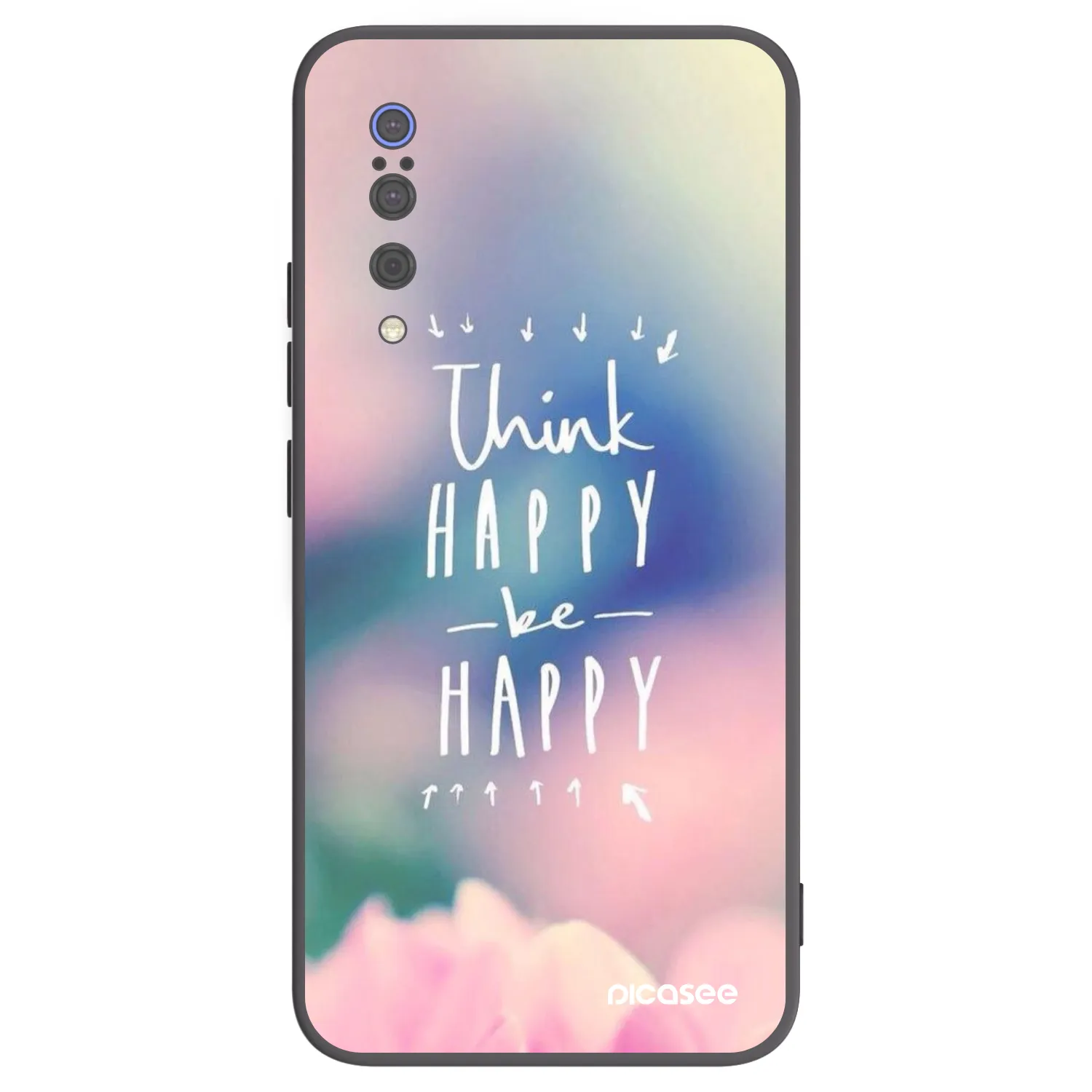 Picasee silikonski črni ovitek za Xiaomi Mi 9 - Think happy be happy