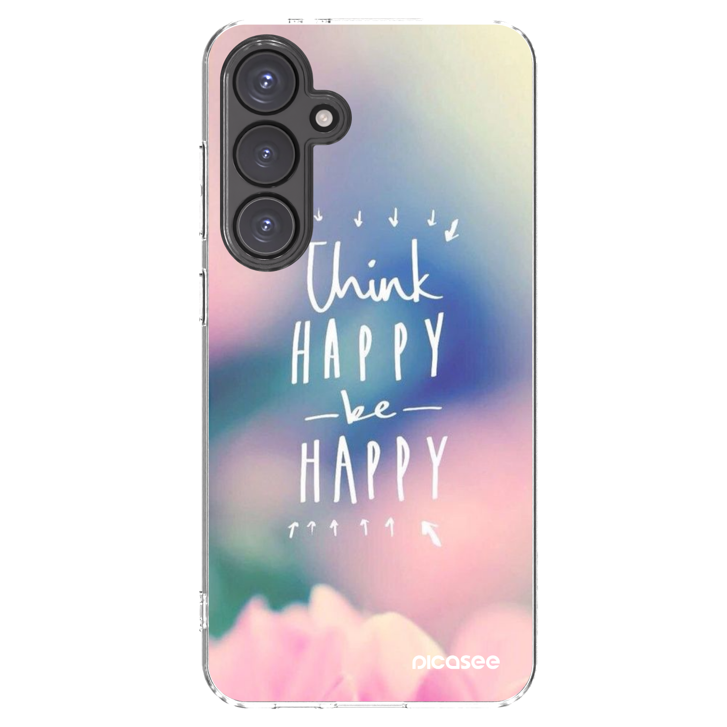 Picasee silikonski prozorni ovitek za Samsung Galaxy S24 FE S721B - Think happy be happy