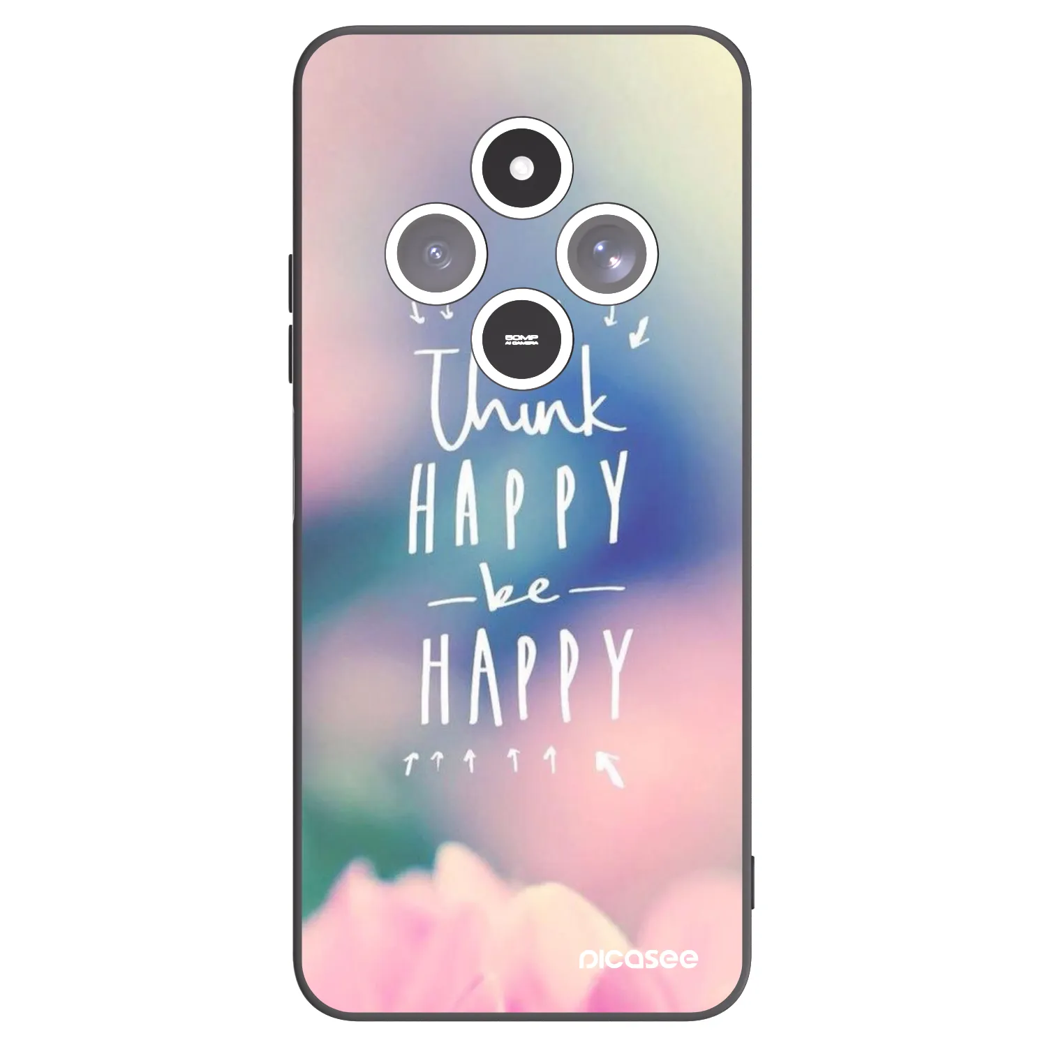 Picasee silikonski črni ovitek za Xiaomi Redmi 14C - Think happy be happy