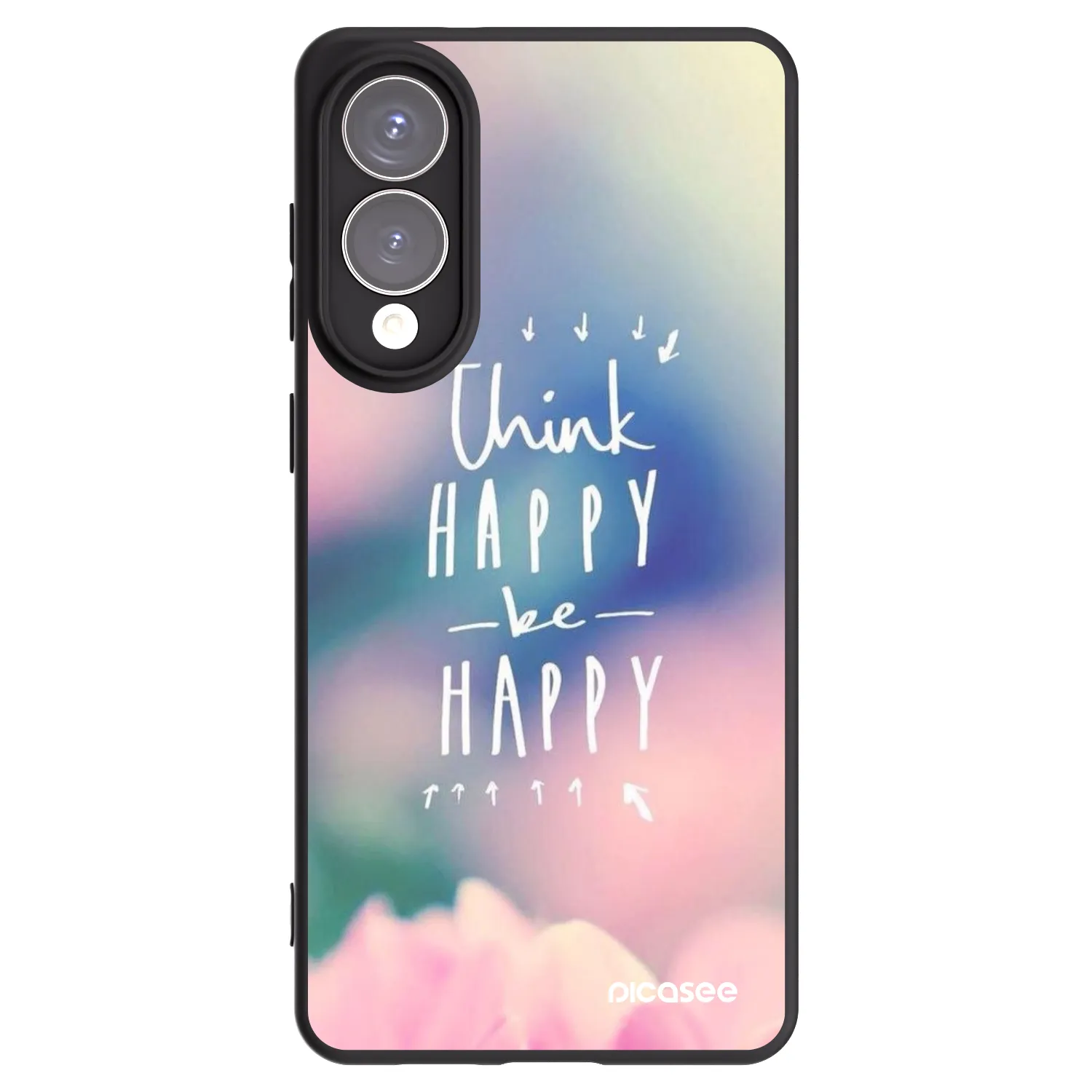 Picasee silikonski črni ovitek za Samsung Galaxy S25 Edge 5G - Think happy be happy