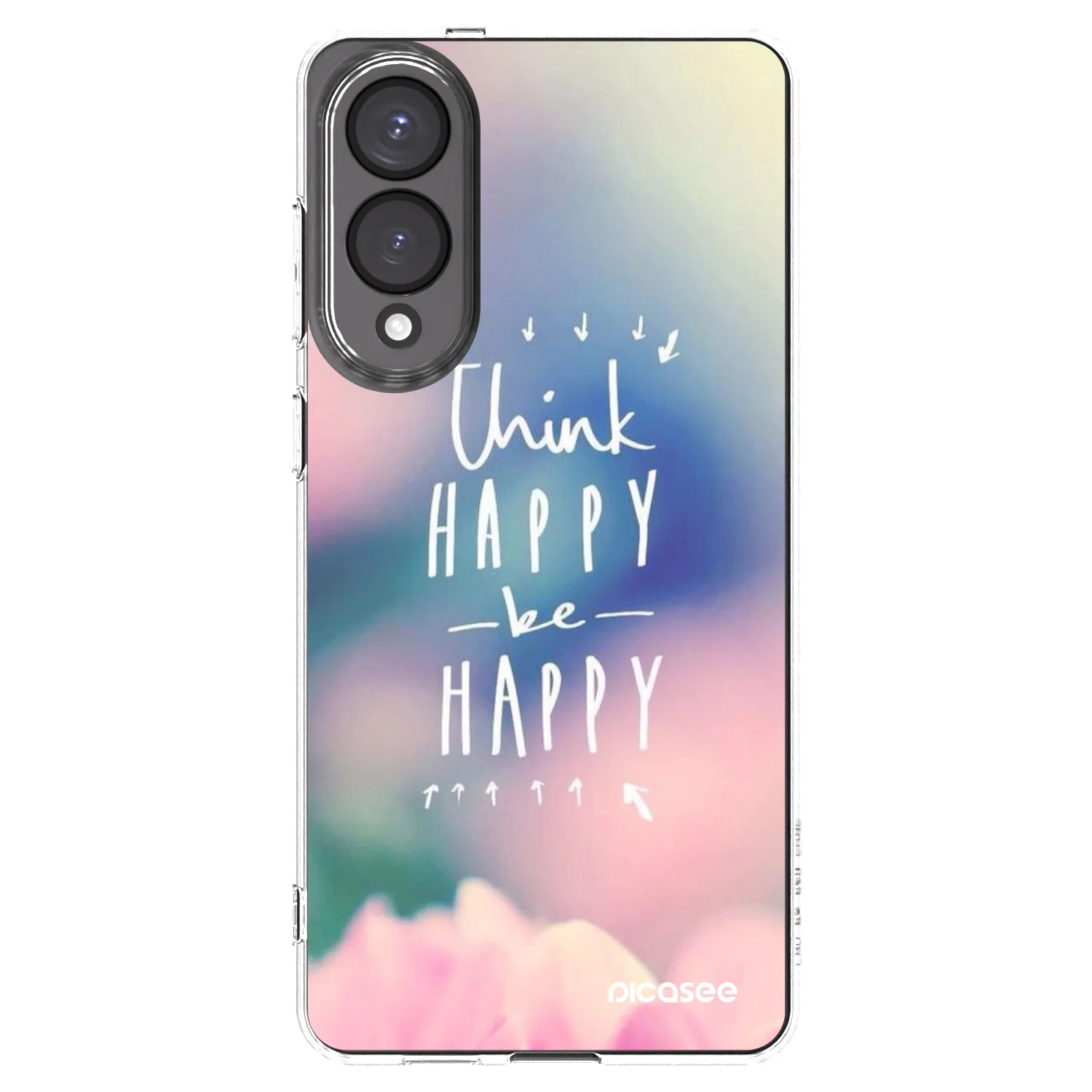 Picasee silikonski prozorni ovitek za Samsung Galaxy S25 Edge 5G - Think happy be happy