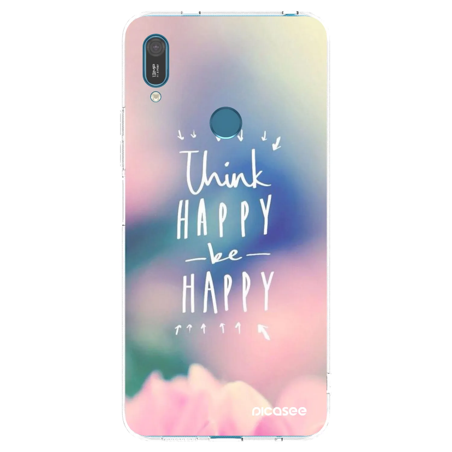 Picasee silikonski prozorni ovitek za Huawei Y7 2019 - Think happy be happy