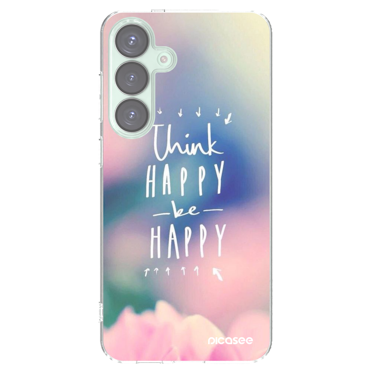 Picasee silikonski prozorni ovitek za Samsung Galaxy S25+ 5G - Think happy be happy