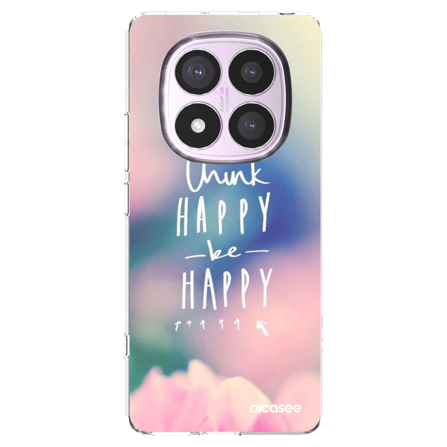 Picasee silikonski prozorni ovitek za Xiaomi Redmi Note 14 Pro 4G - Think happy be happy