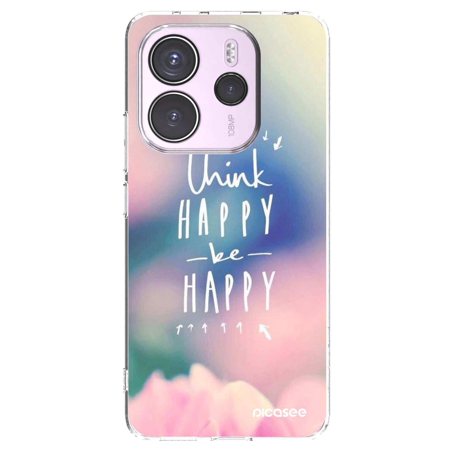Picasee silikonski prozorni ovitek za Xiaomi Redmi Note 14 4G - Think happy be happy
