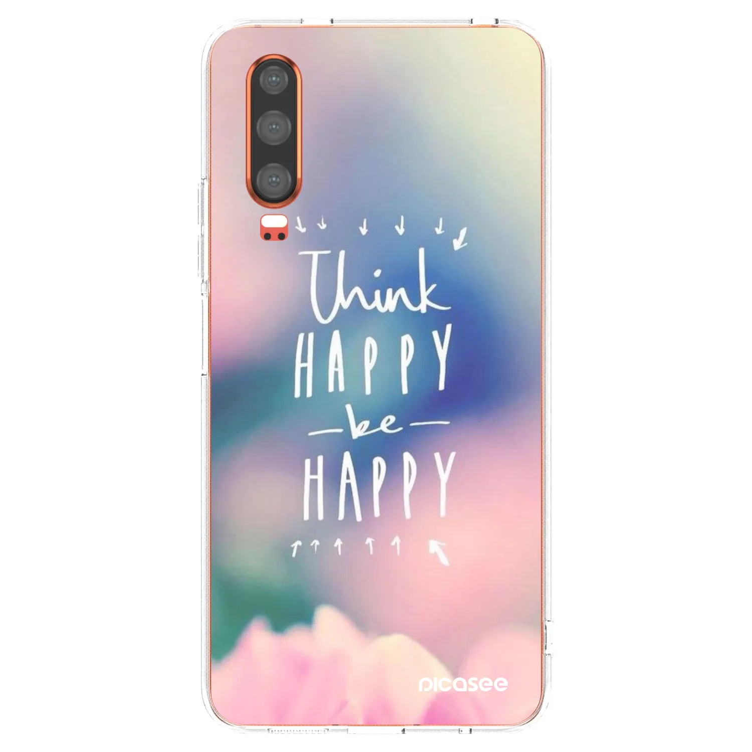 Picasee silikonski prozorni ovitek za Huawei P30 - Think happy be happy