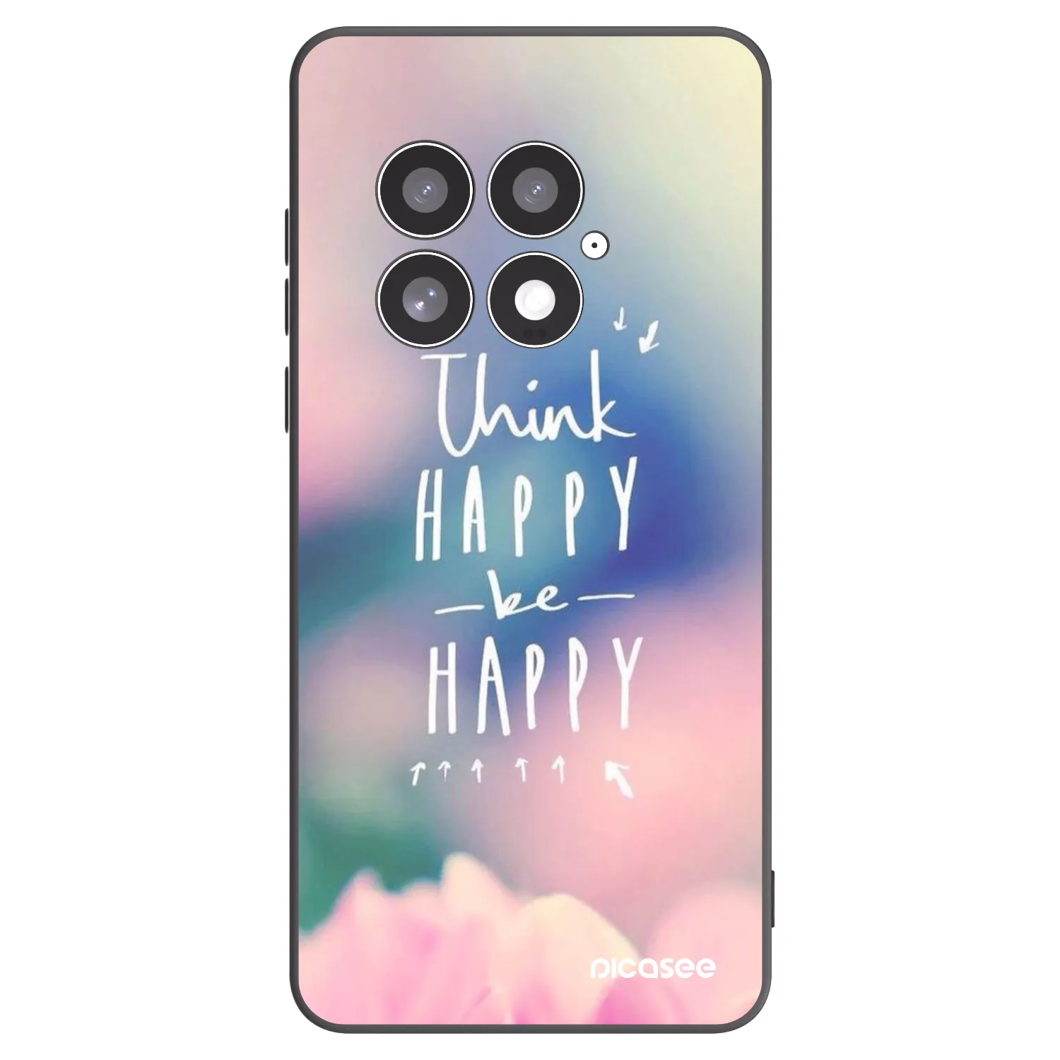 Picasee silikonski črni ovitek za OnePlus 13 5G - Think happy be happy