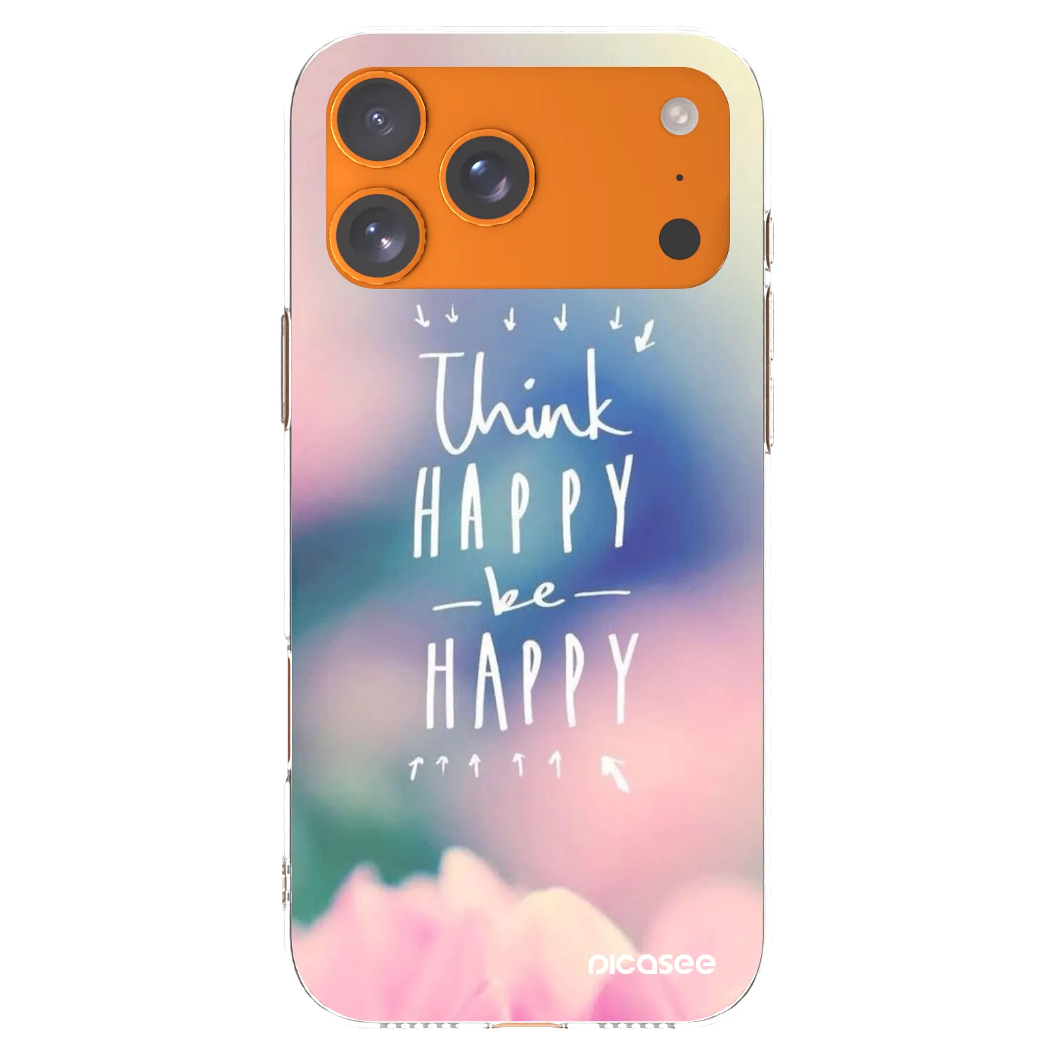 Picasee silikonski prozorni ovitek za Apple iPhone 17 Pro Max - Think happy be happy