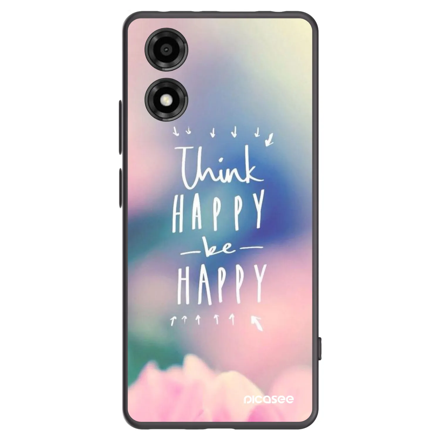Picasee silikonski črni ovitek za Motorola Moto E14 - Think happy be happy
