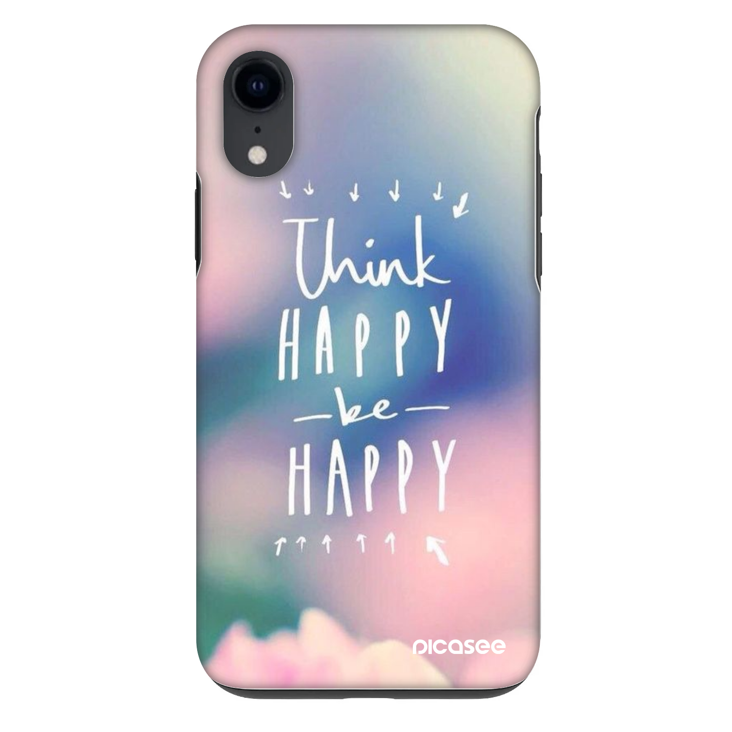 Picasee Fashion Case za Apple iPhone XR - Think happy be happy