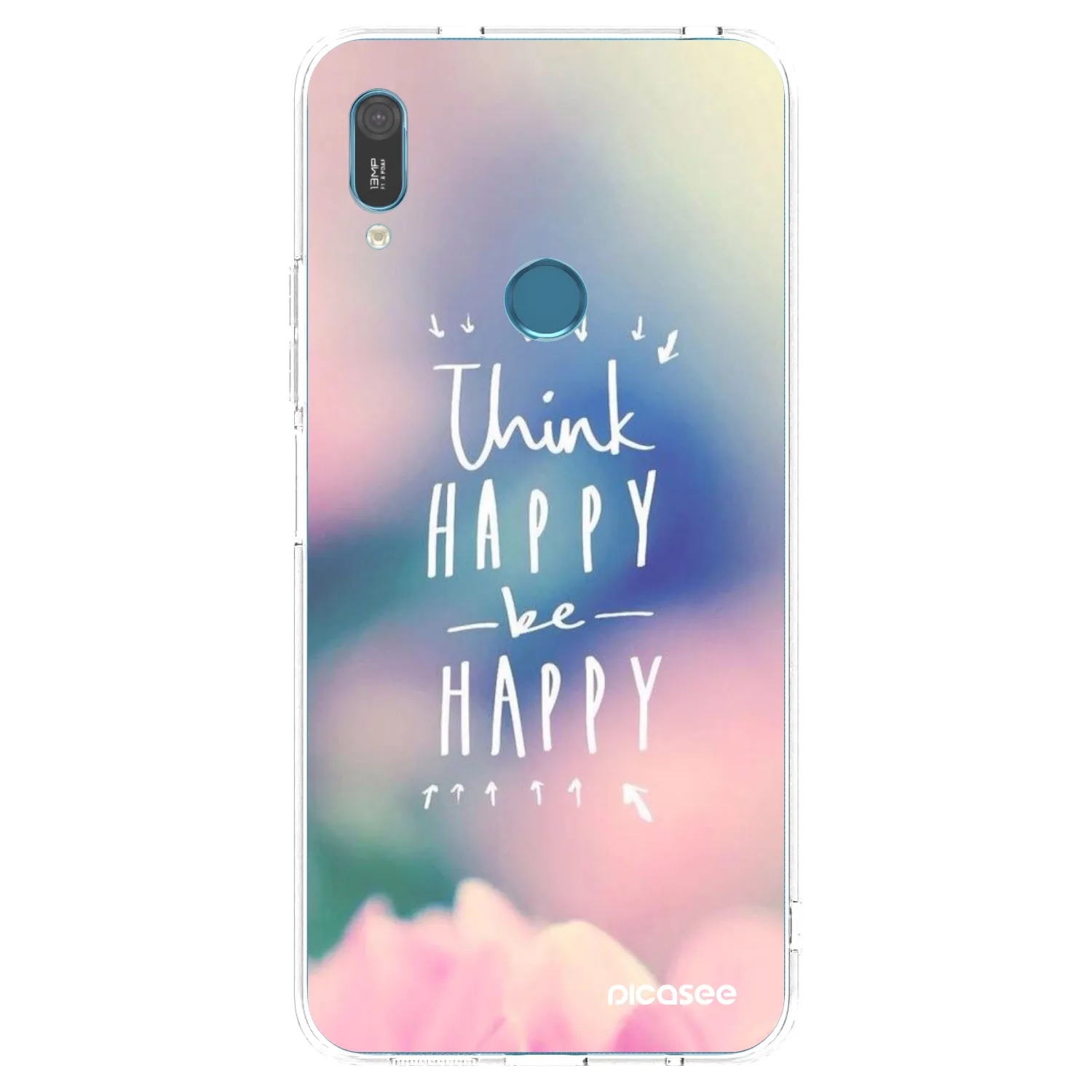 Picasee silikonski prozorni ovitek za Huawei Y6 2019 - Think happy be happy