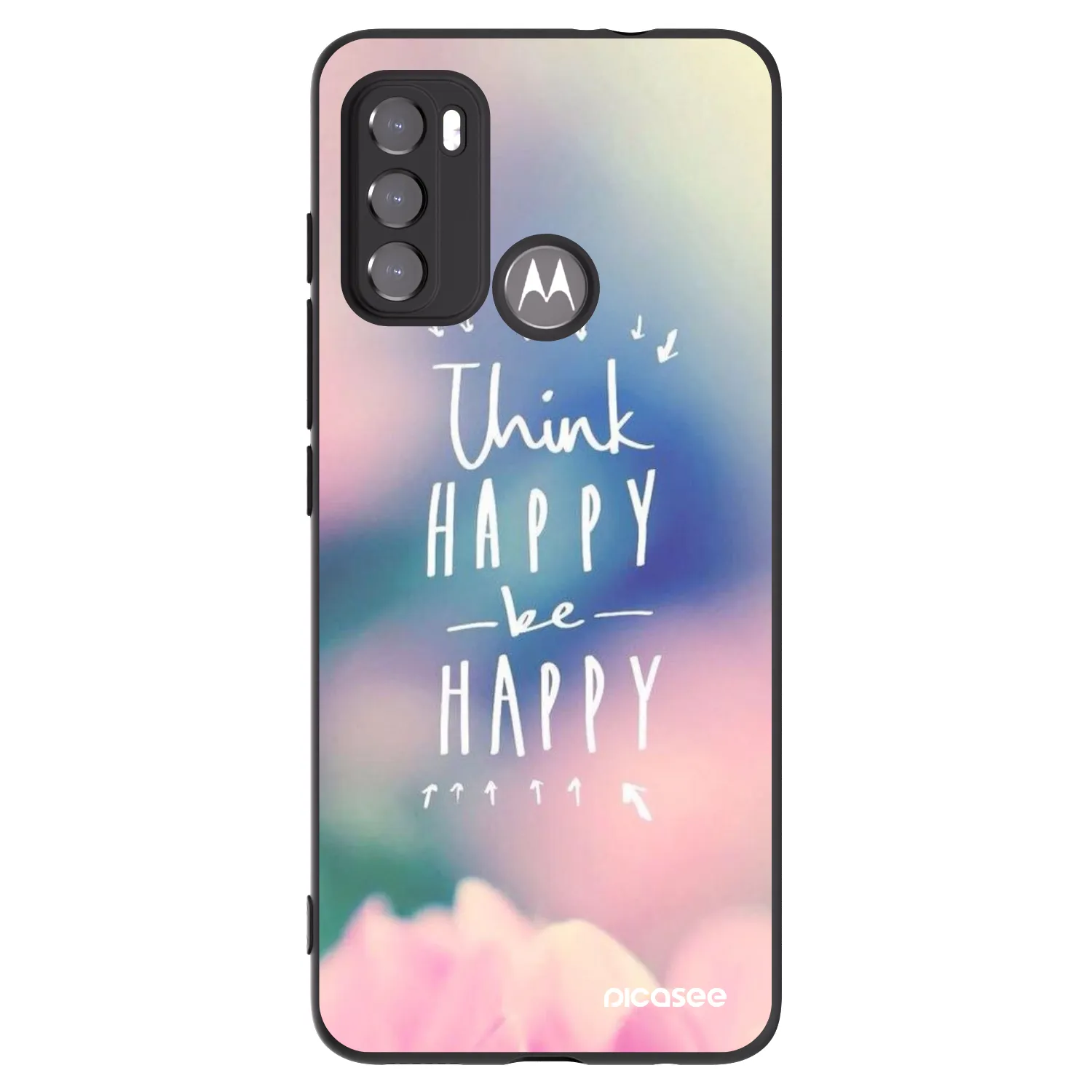Picasee silikonski črni ovitek za Motorola Edge 60 5G - Think happy be happy