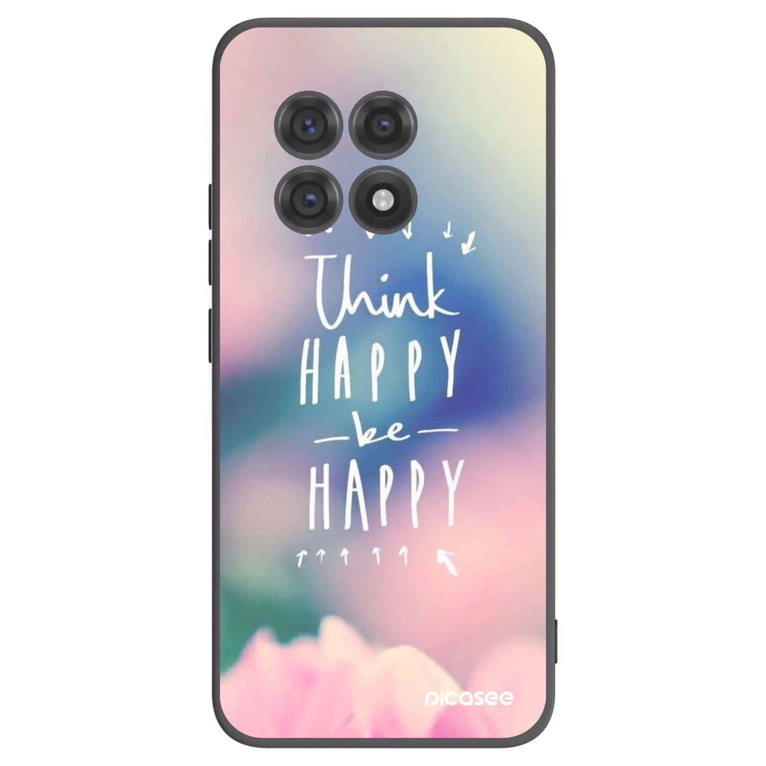 Picasee silikonski črni ovitek za OnePlus 13R 5G - Think happy be happy