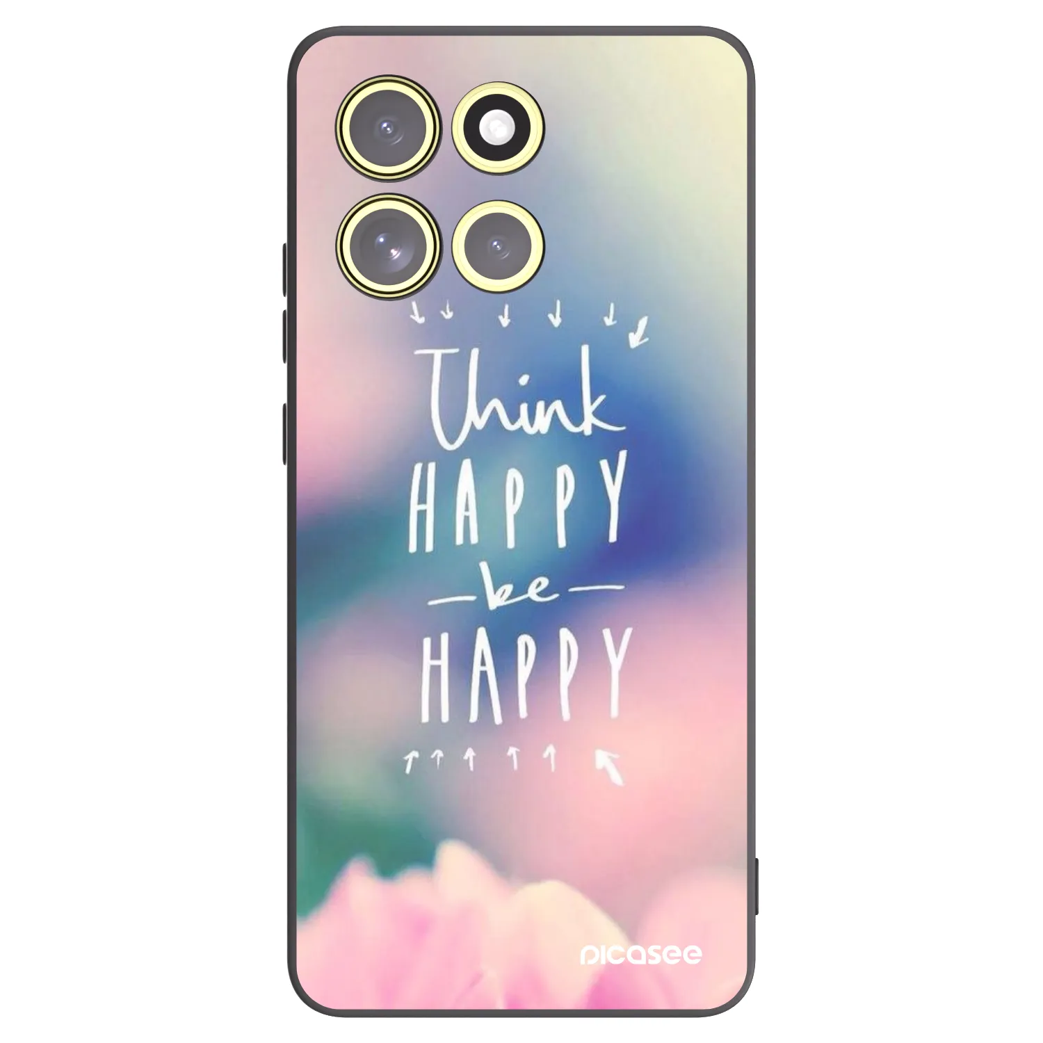 Picasee silikonski črni ovitek za Motorola Moto G86 5G - Think happy be happy
