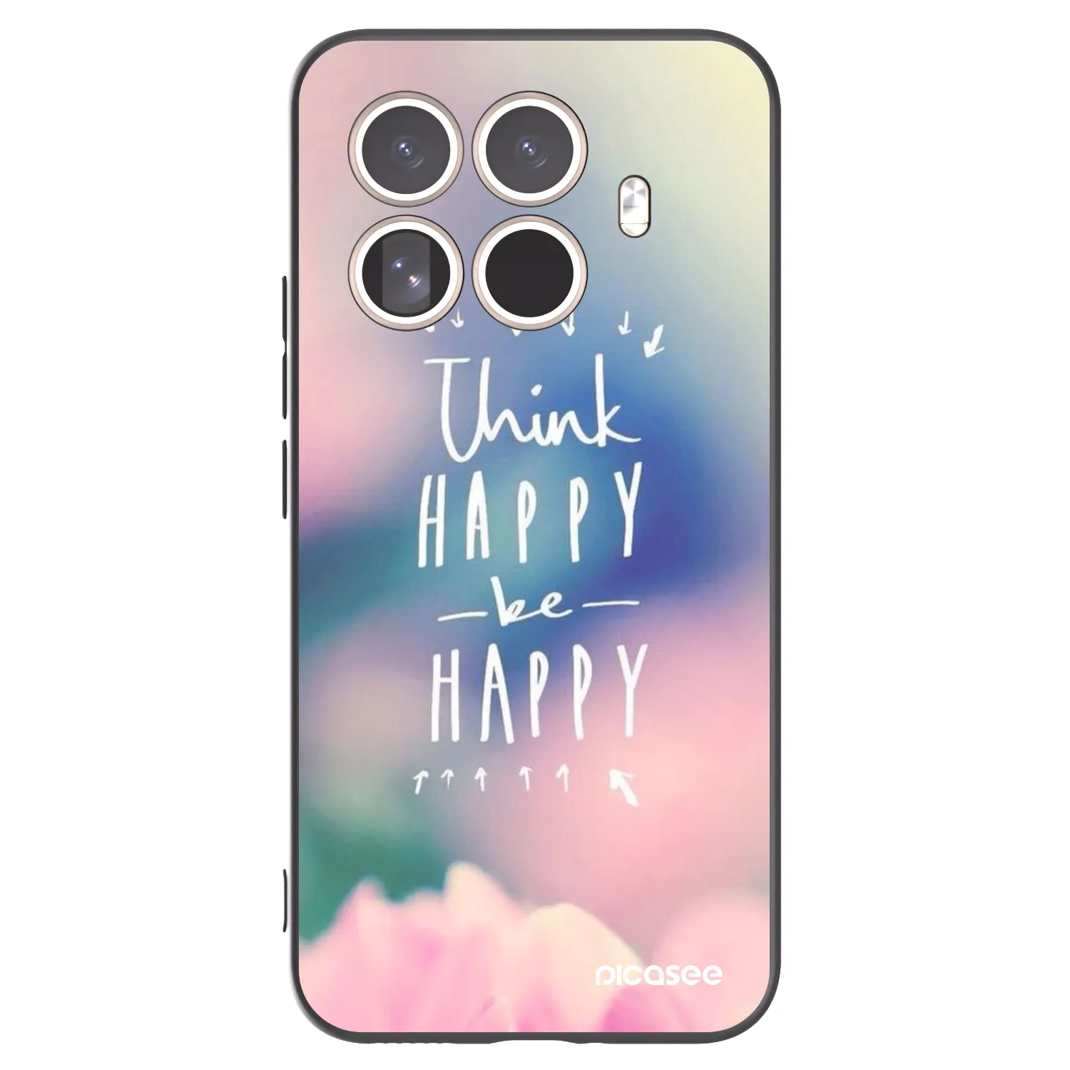 Picasee silikonski črni ovitek za Xiaomi 15T Pro - Think happy be happy
