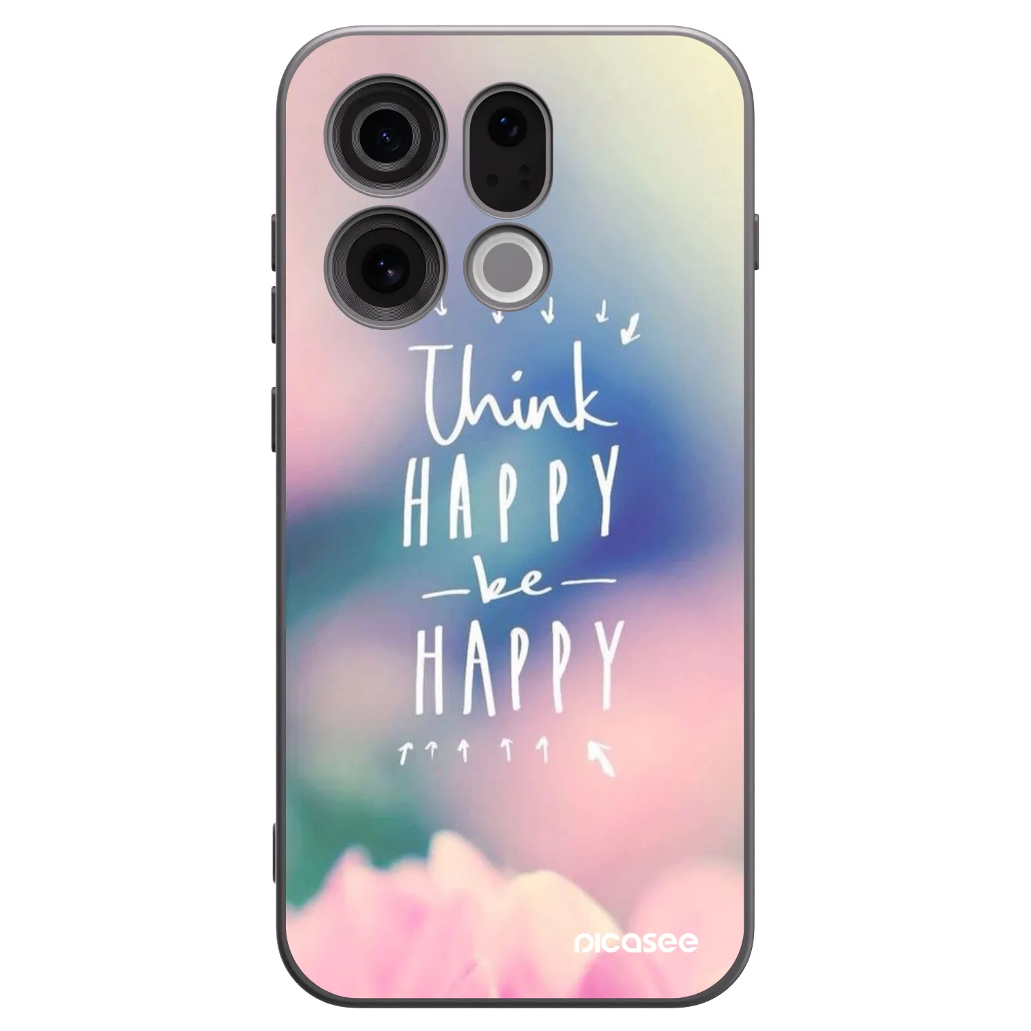 Picasee silikonski črni ovitek za OPPO Find X9 - Think happy be happy