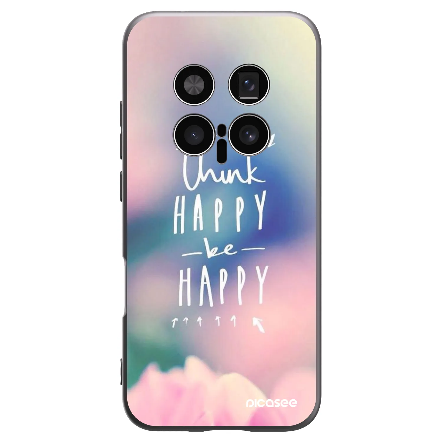 Picasee silikonski črni ovitek za Honor Magic8 Pro 5G - Think happy be happy