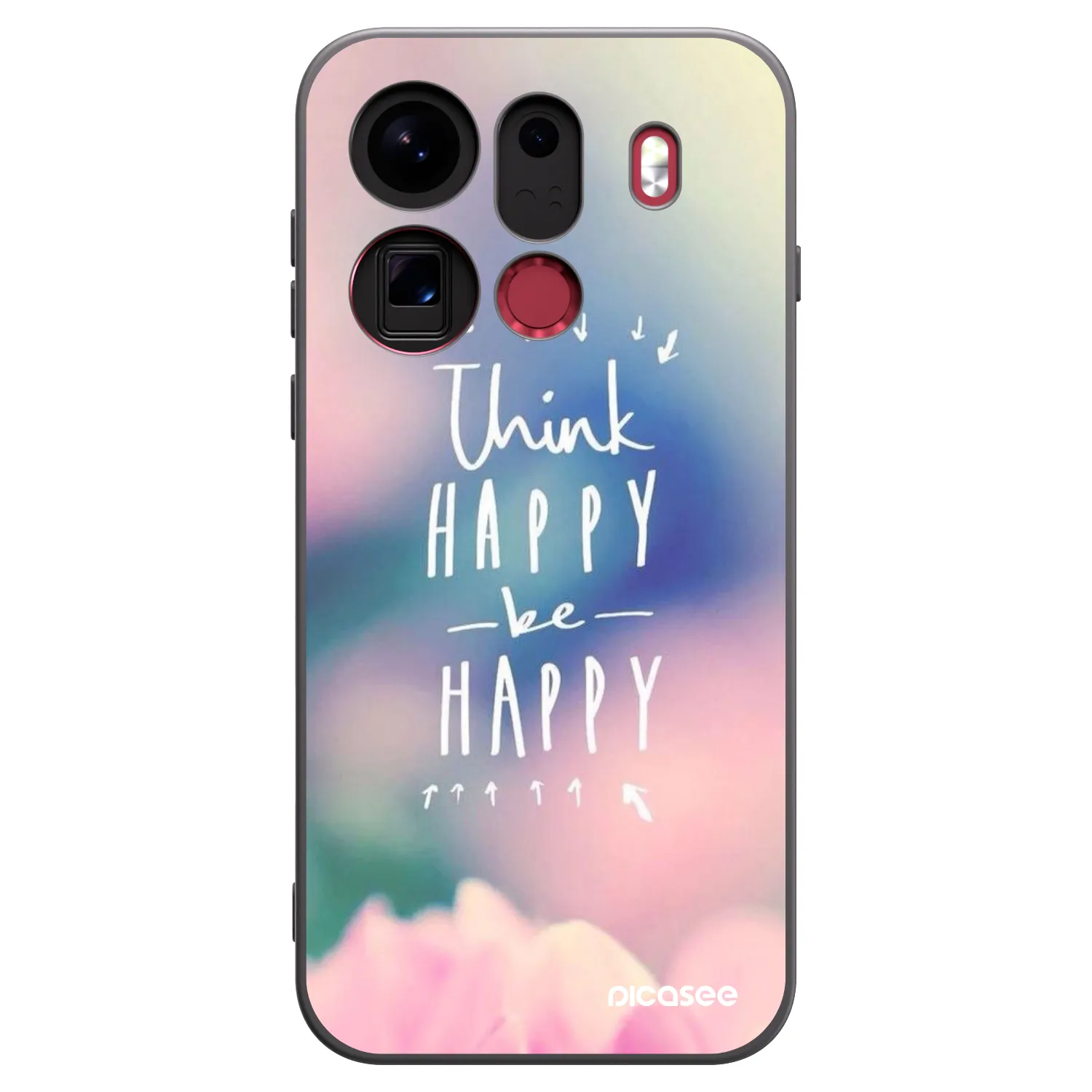 Picasee silikonski črni ovitek za OPPO Find X9 Pro - Think happy be happy