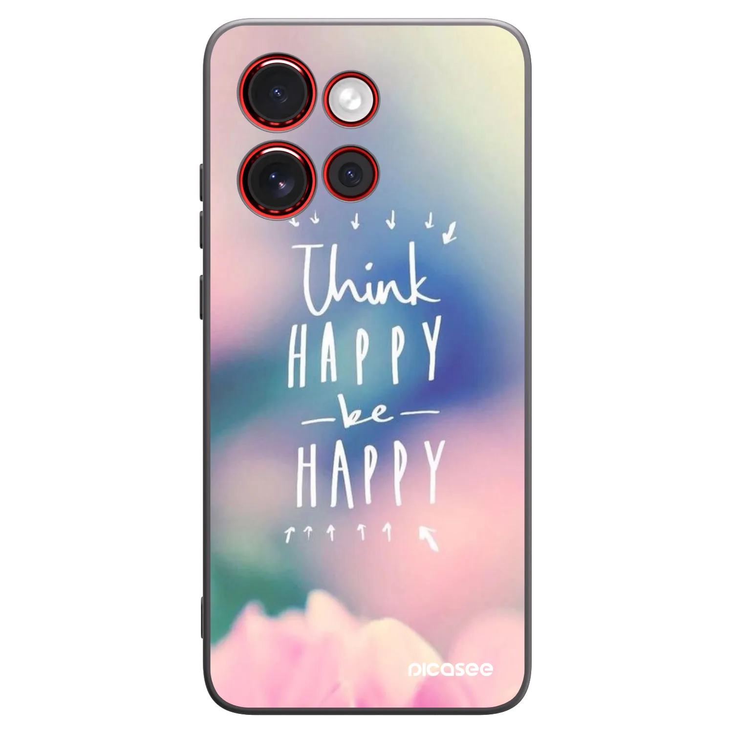 Picasee silikonski črni ovitek za Motorola Edge 60 Neo 5G - Think happy be happy