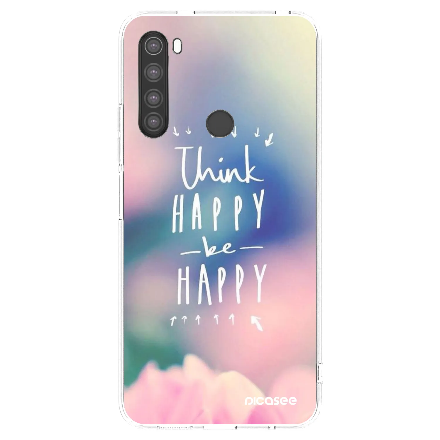 Picasee silikonski prozorni ovitek za Xiaomi Redmi Note 8 - Think happy be happy