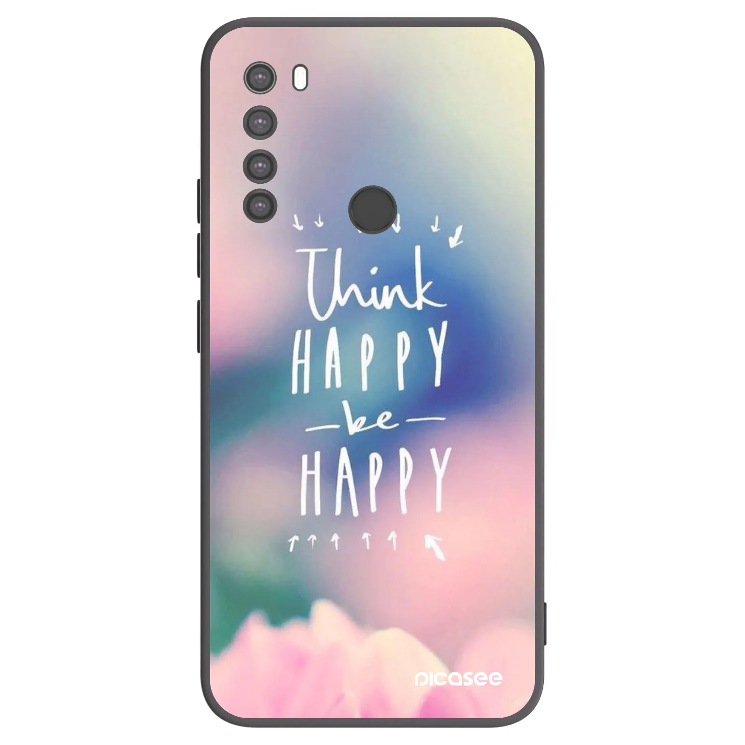 Picasee silikonski črni ovitek za Xiaomi Redmi Note 8 - Think happy be happy