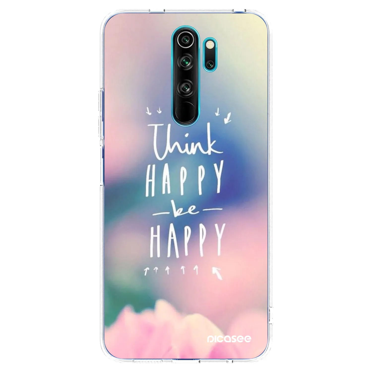 Picasee silikonski prozorni ovitek za Xiaomi Redmi Note 8 Pro - Think happy be happy
