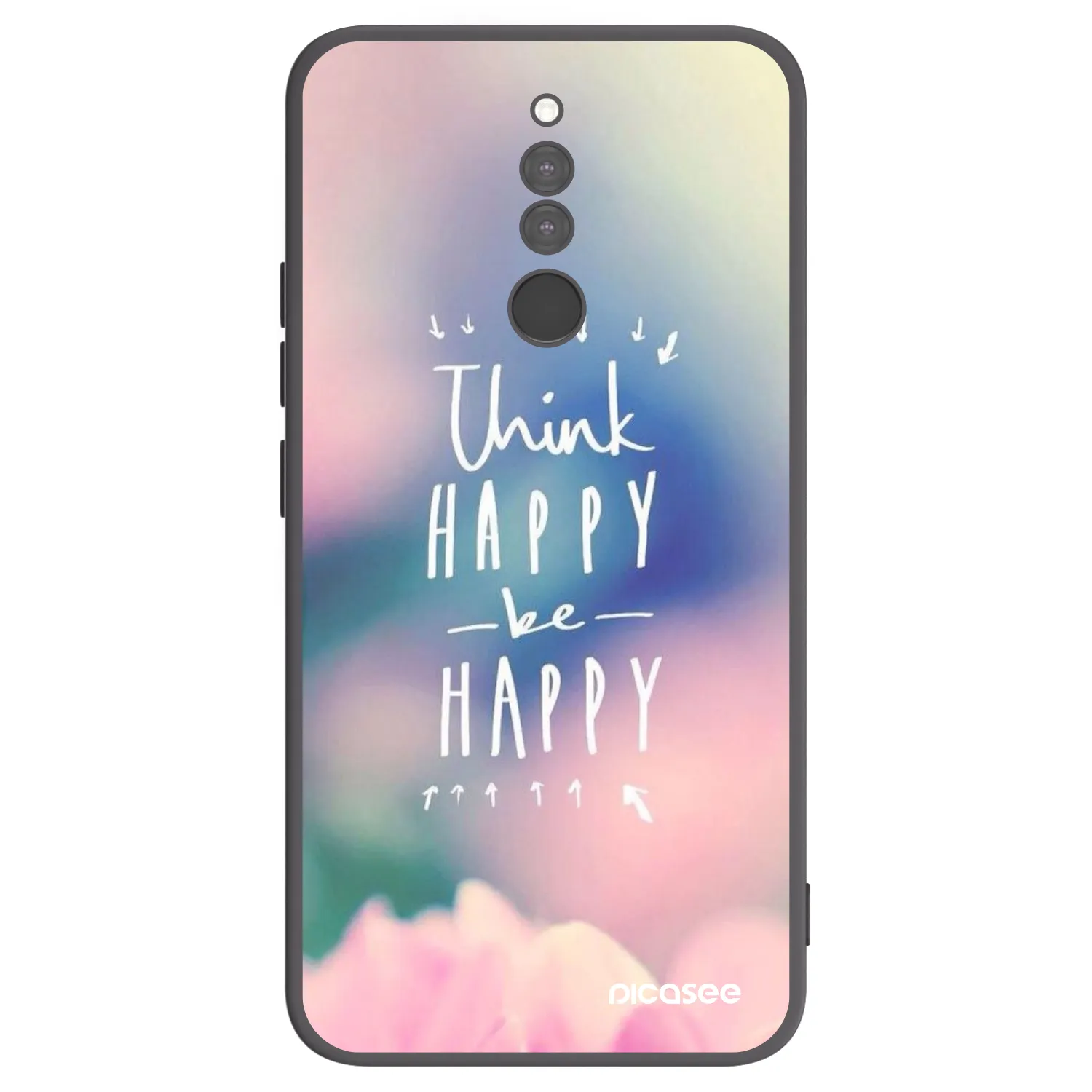 Picasee silikonski črni ovitek za Xiaomi Redmi 8 - Think happy be happy