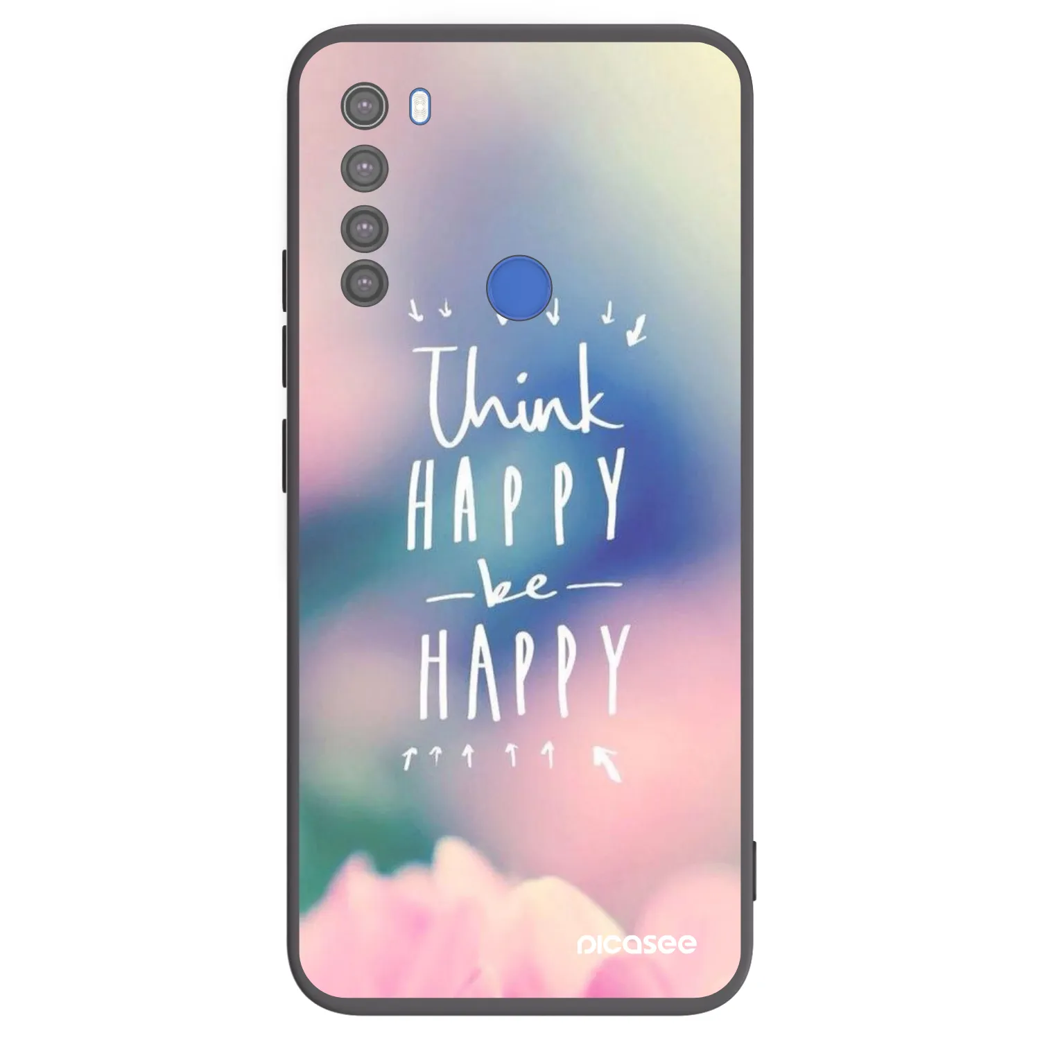 Picasee silikonski črni ovitek za Xiaomi Redmi Note 8T - Think happy be happy