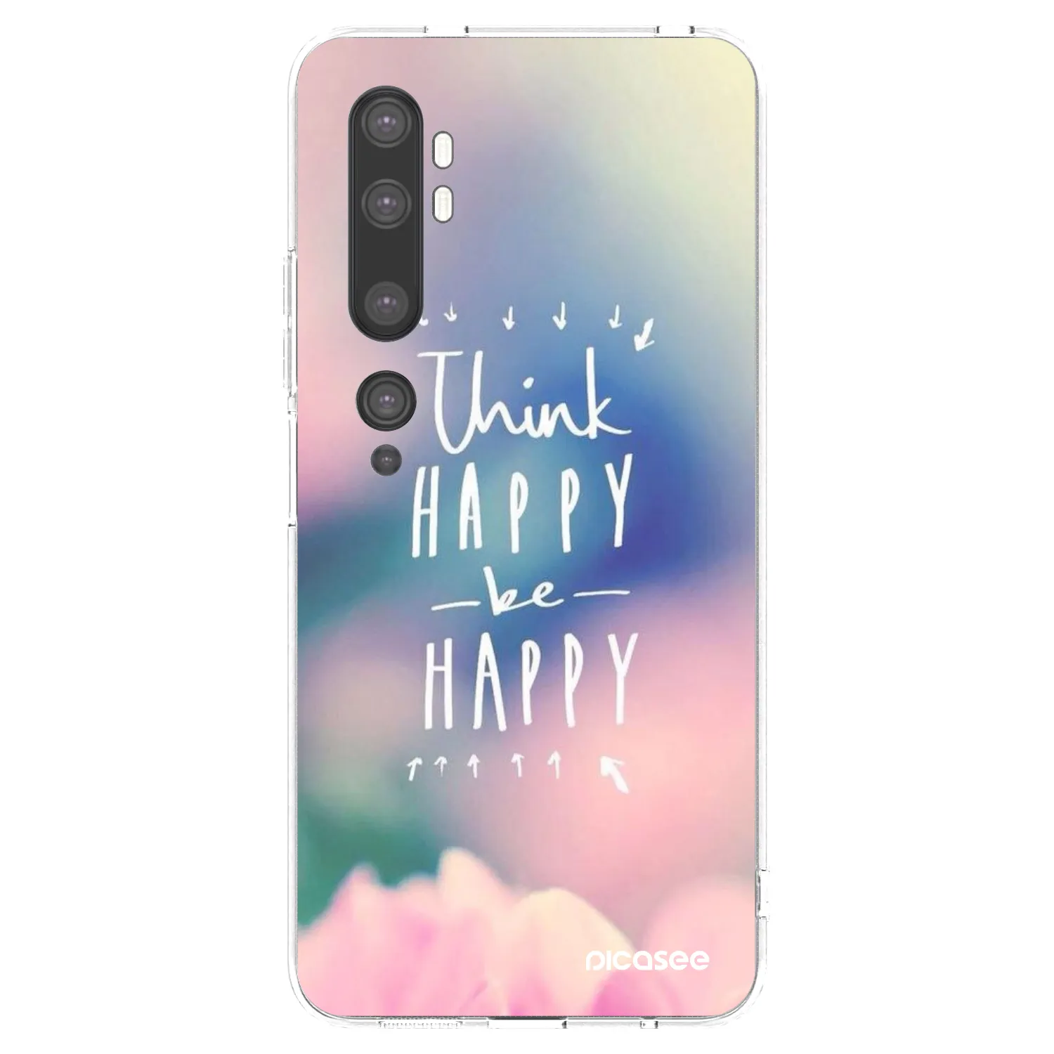 Picasee silikonski prozorni ovitek za Xiaomi Mi Note 10 (Pro) - Think happy be happy